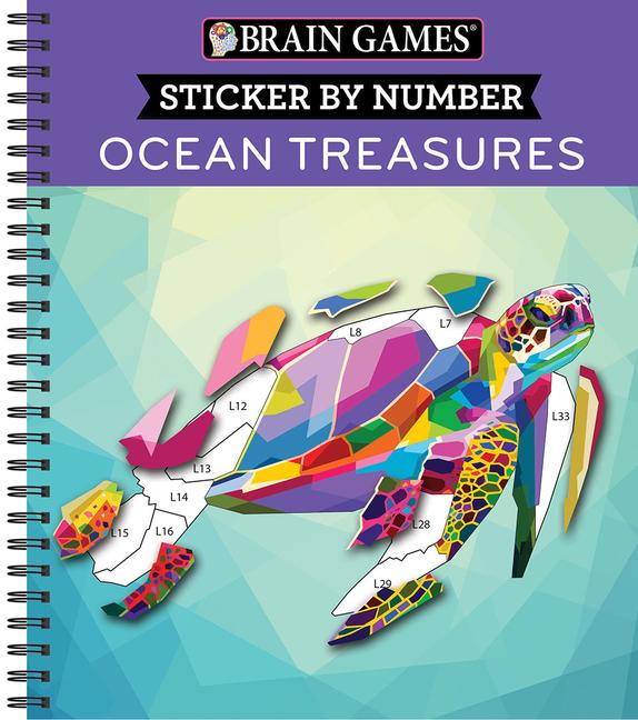 Vorderes Coverbild Brain Games - Sticker by Number: Ocean Treasures (13 Images to Sticker)