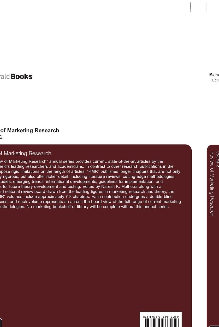 Rückseitencover Review of Marketing Research