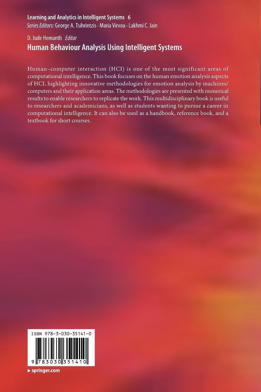 Rückseitencover Human Behaviour Analysis Using Intelligent Systems