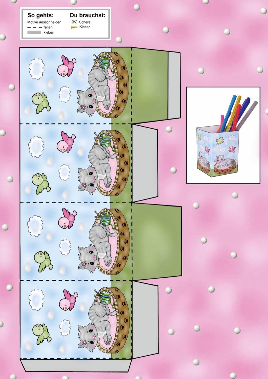 Beispielinhalt (Bild) Das Ausschneide-Bastelbuch Tierkinder
