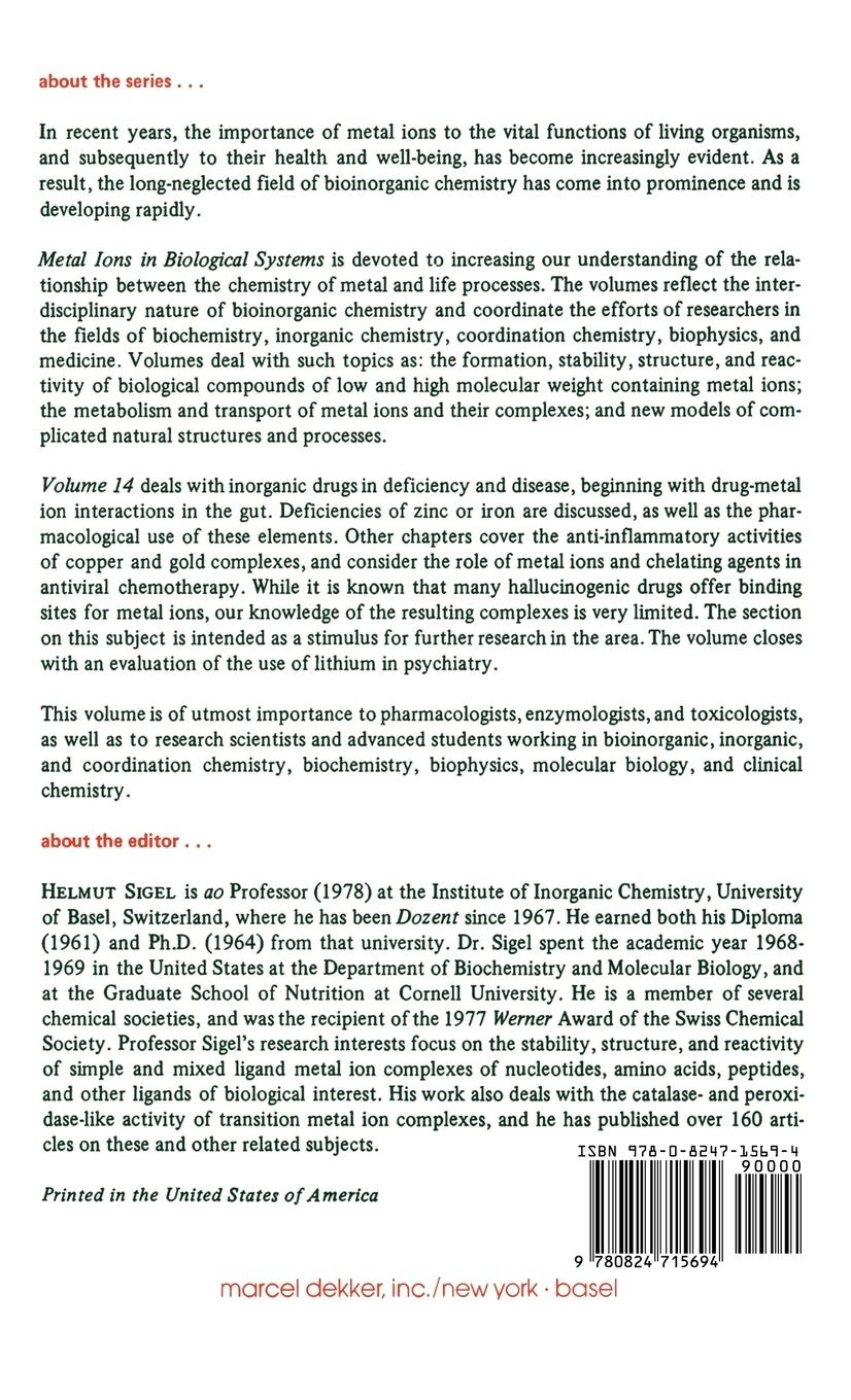 Rückseitencover Metal Ions in Biological Systems