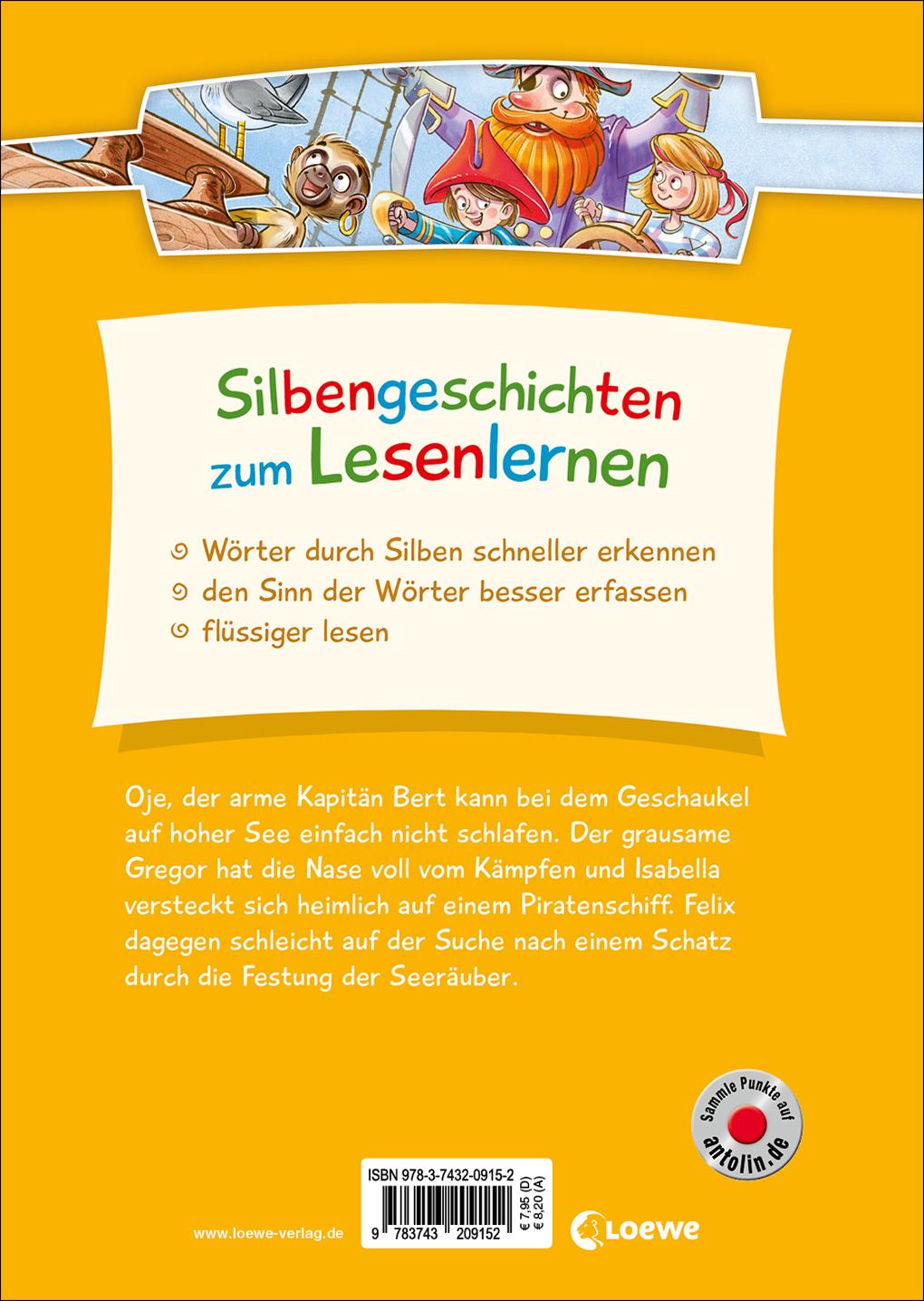 Rückseitencover Silbengeschichten zum Lesenlernen - Piratengeschichten