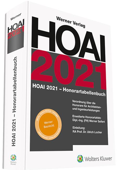 Vorderes Coverbild HOAI 2021 - Honorartabellenbuch