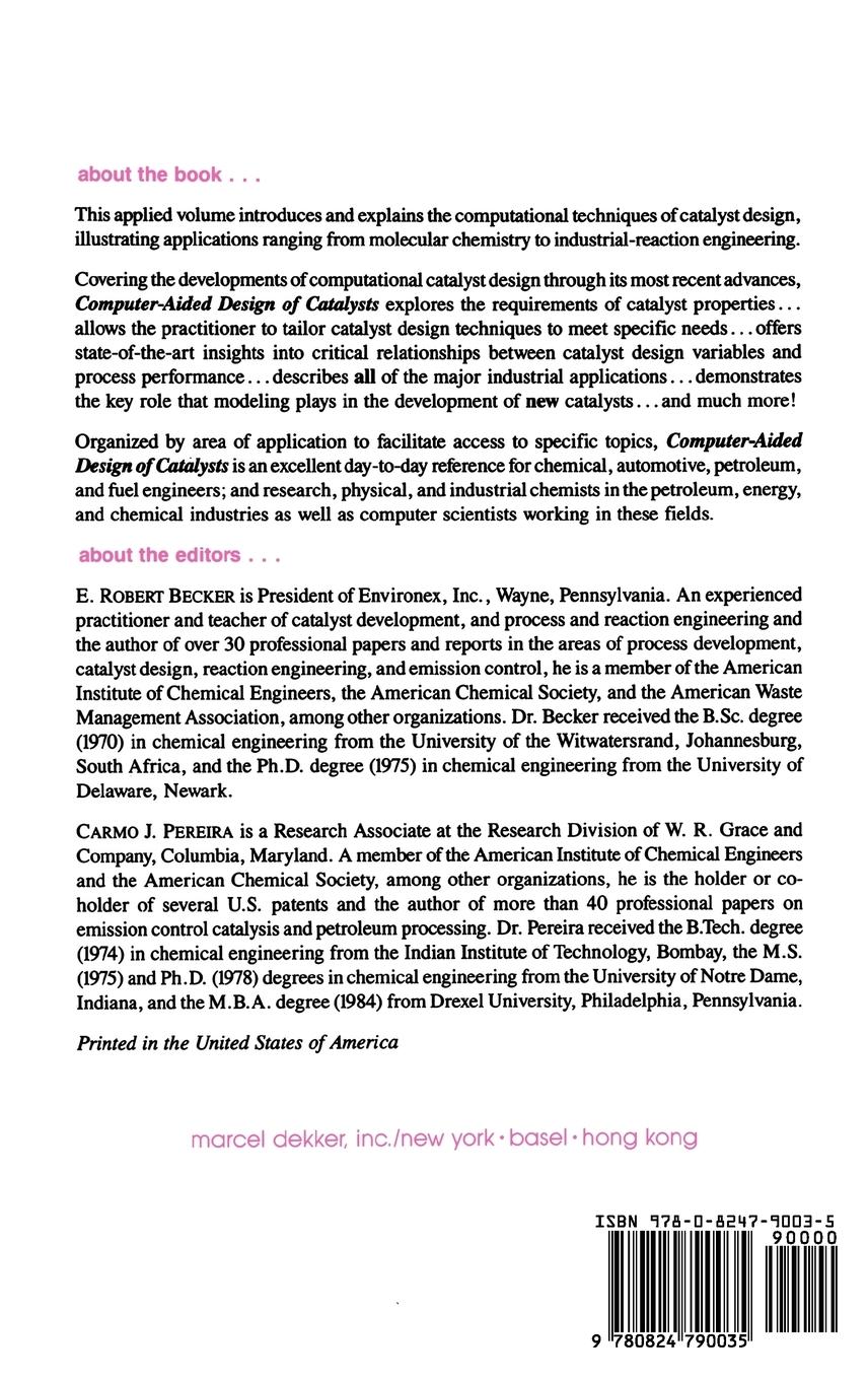 Rückseitencover Computer-Aided Design of Catalysts