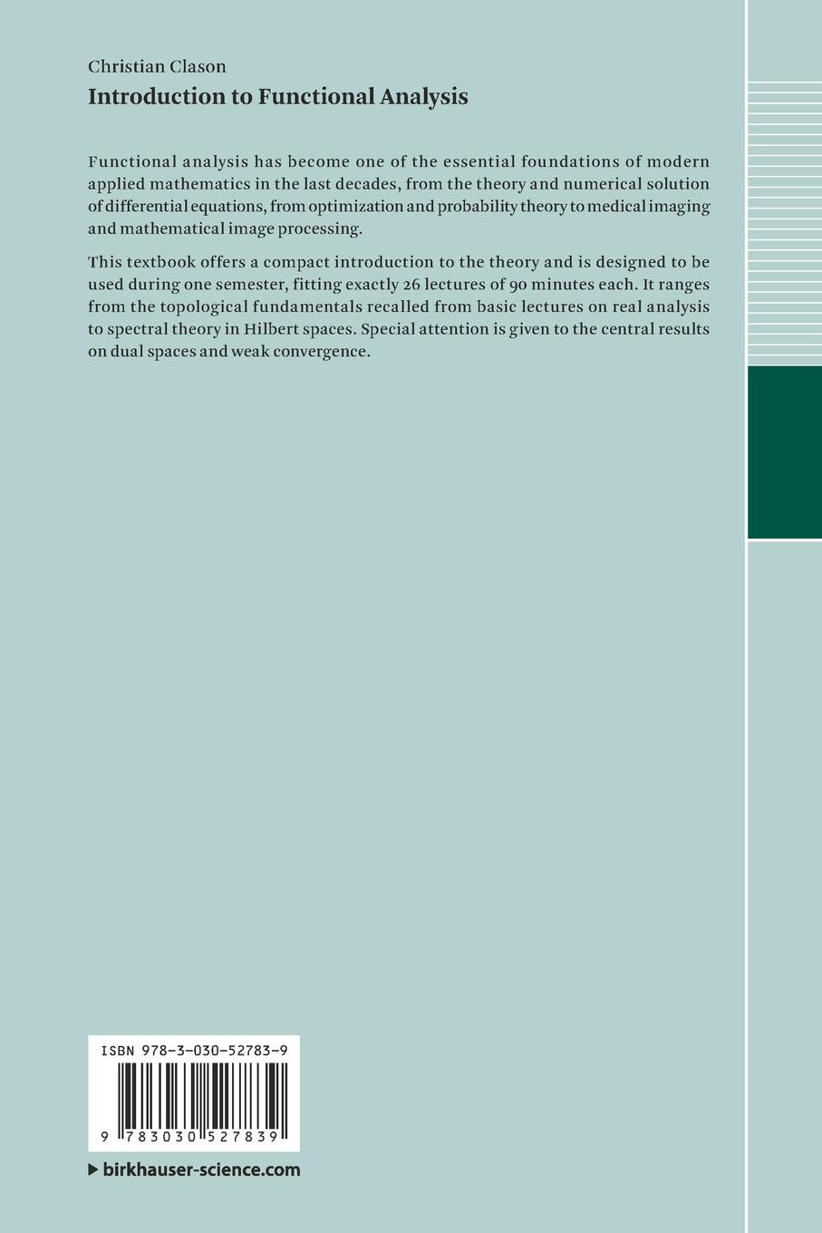 Rückseitencover Introduction to Functional Analysis