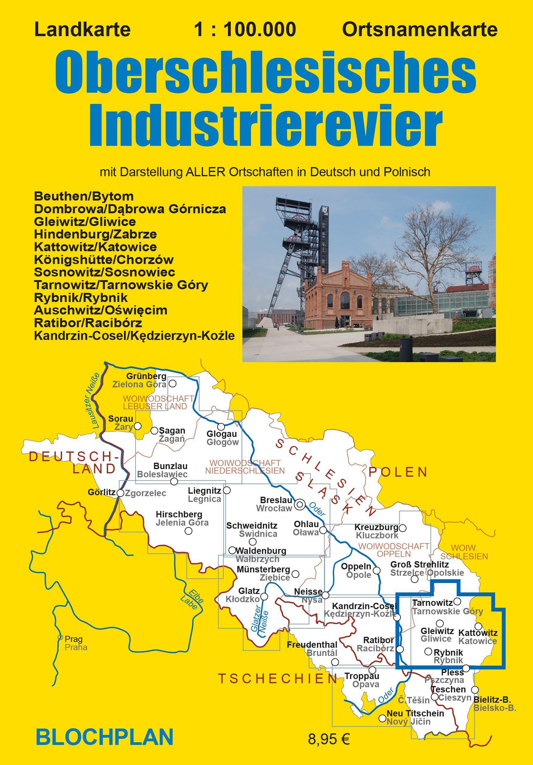 Vorderes Coverbild Landkarte Oberschlesisches Industrierevier 1:100 000