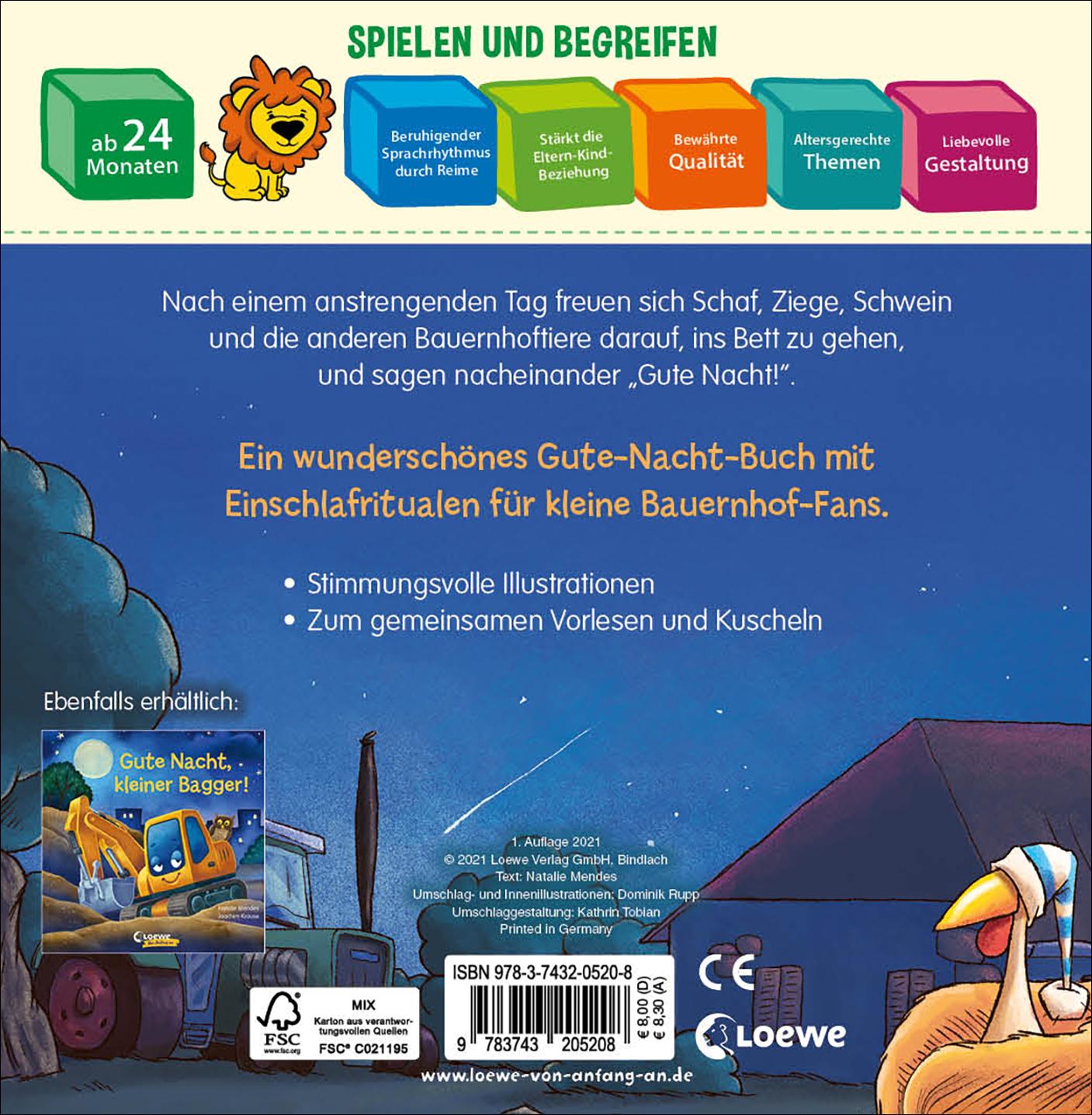 Rückseitencover Gute Nacht, lieber Bauernhof!