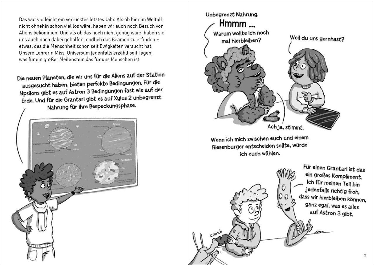 Beispielinhalt (Bild) Die Weltraumschule (Band 2) - Ein schleimiger Spion