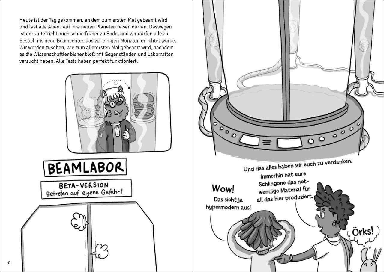 Beispielinhalt (Bild) Die Weltraumschule (Band 2) - Ein schleimiger Spion