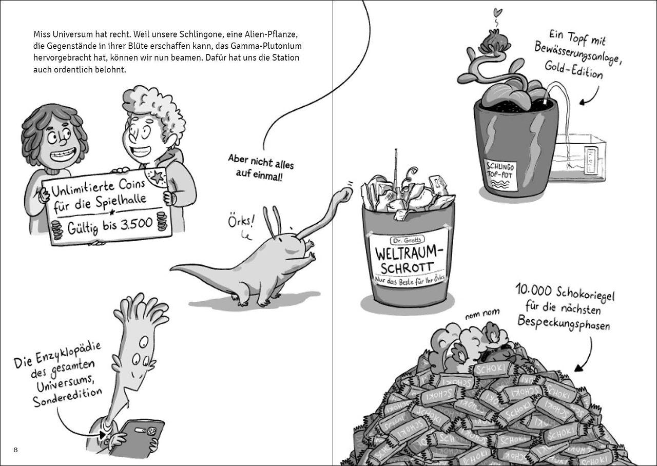 Beispielinhalt (Bild) Die Weltraumschule (Band 2) - Ein schleimiger Spion