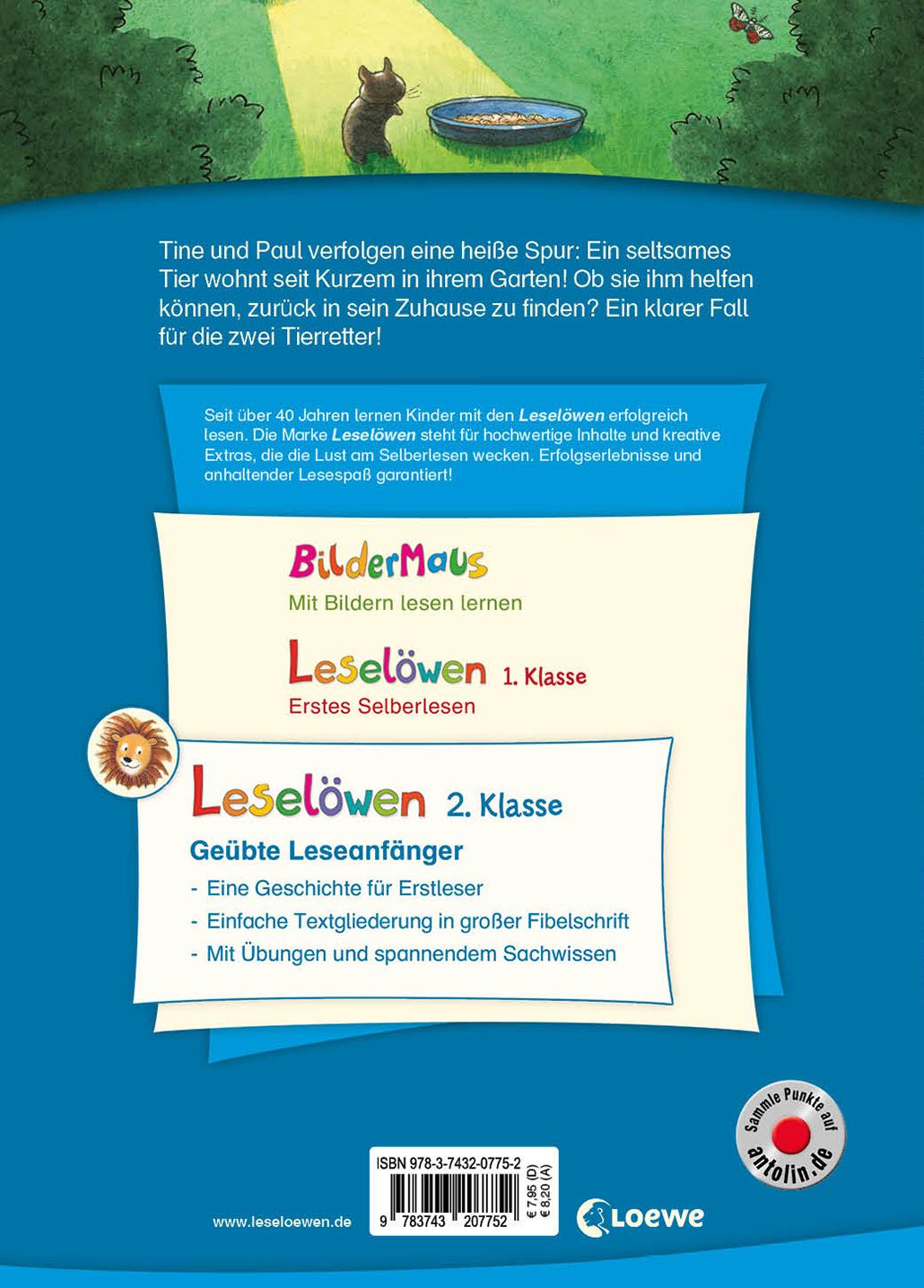 Rückseitencover Leselöwen 2. Klasse - Ein Fall für die Tierretter