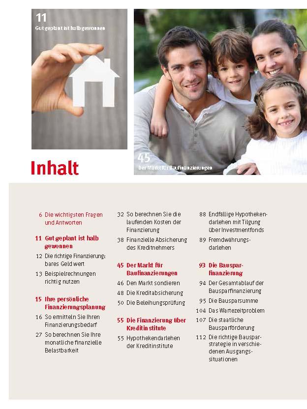 Beispielinhalt (Bild) Meine Immobilie finanzieren