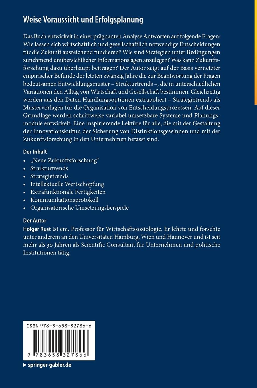 Rückseitencover Weise Voraussicht und Erfolgsplanung