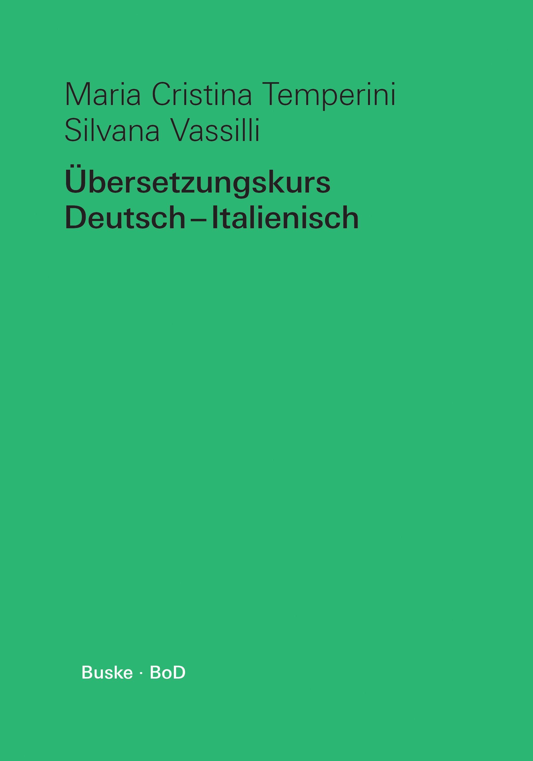 Vorderes Coverbild Übersetzungskurs Deutsch - Italienisch