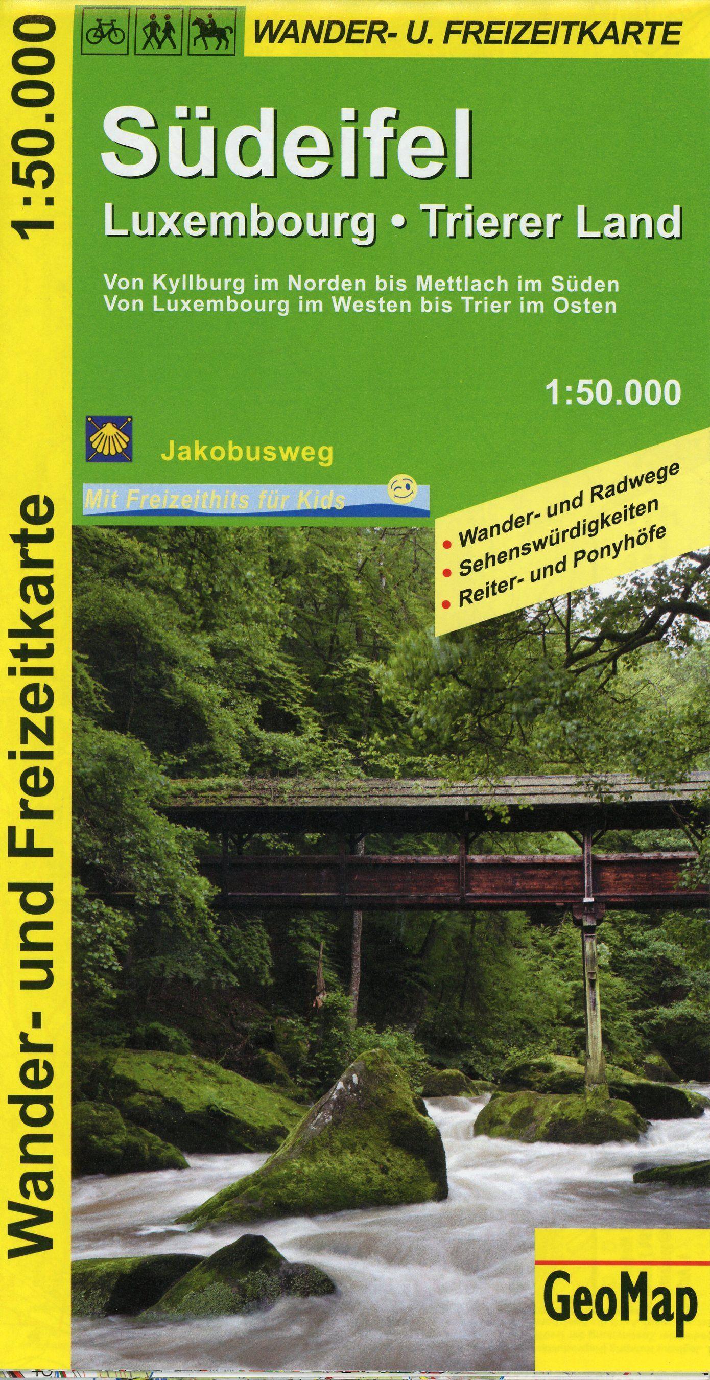 Vorderes Coverbild Südeifel, Luxembourg, Trierer Land 1:50.000 Wander- und Freizeitkarte