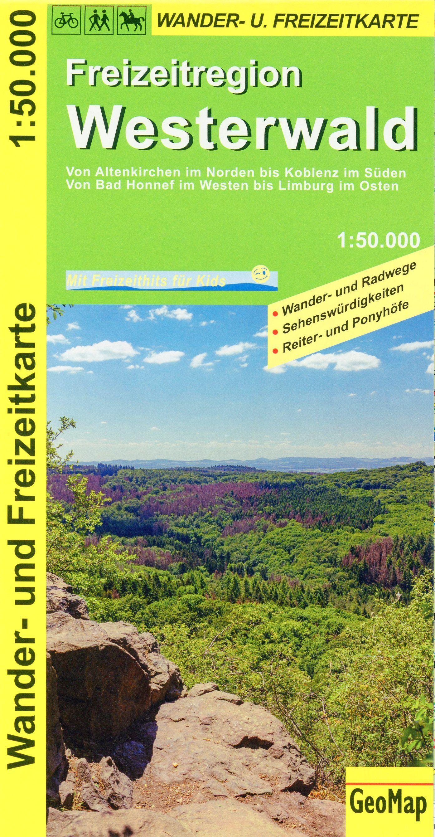 Vorderes Coverbild Westerwald 1:50.000 Wander- und Freizeitkarte