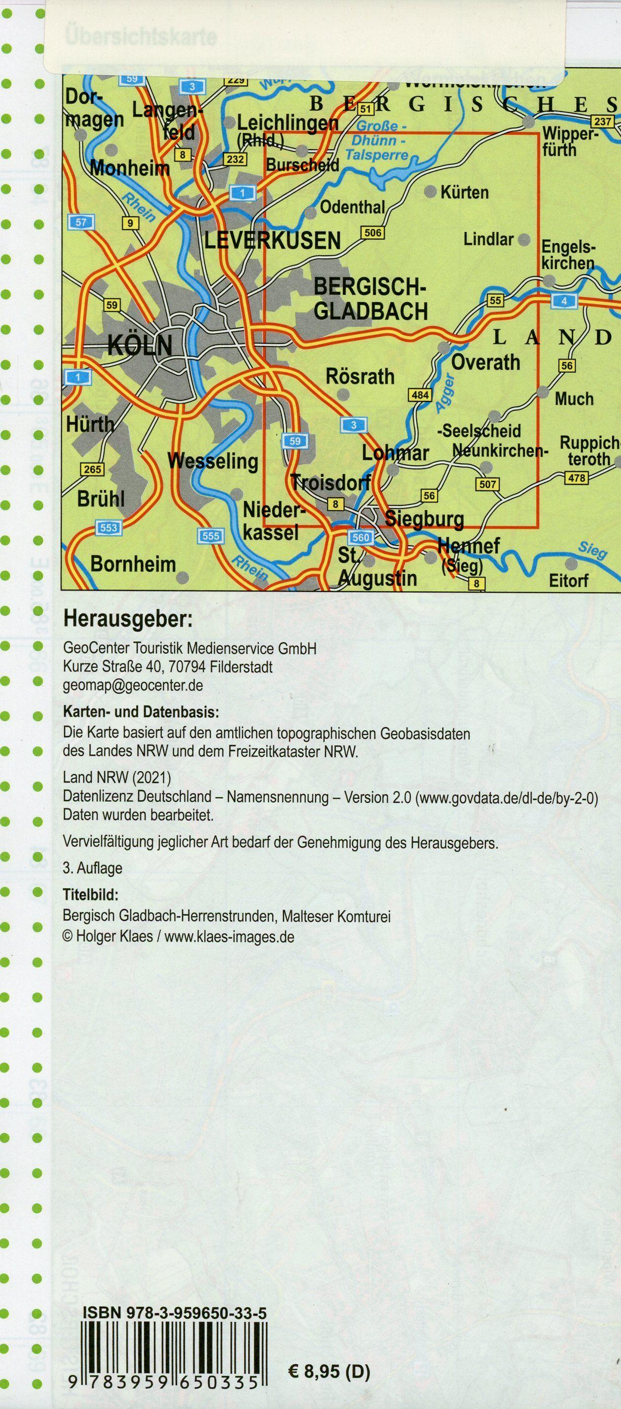 Beispielinhalt (Bild) NRW Wanderkarte 03 Bergisch-Gladbach, Königsforst, Lindlar, Overath 1  : 25 000