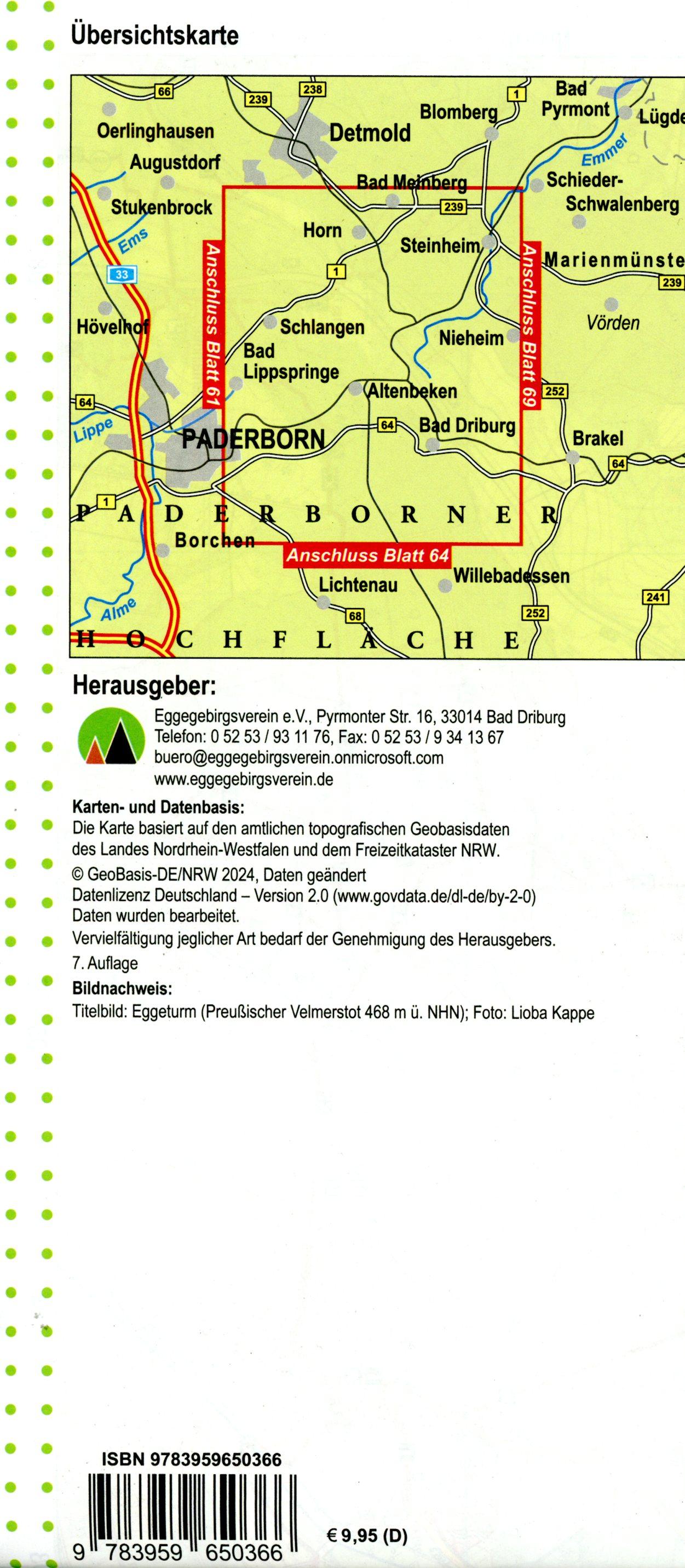 Beispielinhalt (Bild) NRW-Wanderkarte 63 Eggegebirge (Nordteil) 1:25.000