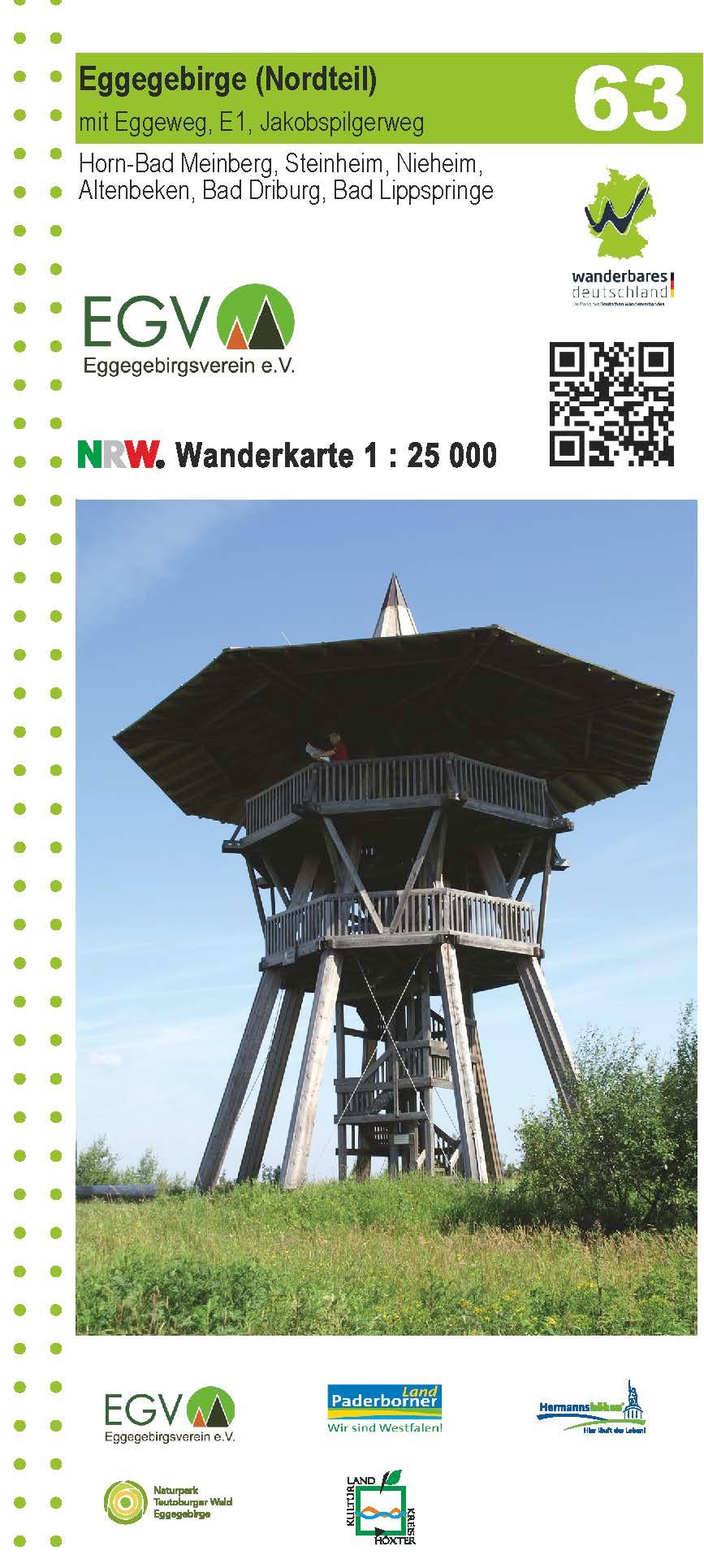 Vorderes Coverbild NRW-Wanderkarte 63 Eggegebirge (Nordteil) 1:25.000