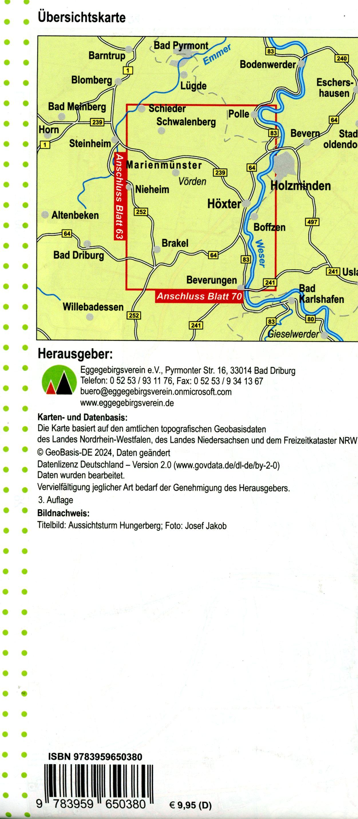 Beispielinhalt (Bild) Höxter Nordteil Blatt 69 NRW Wanderkarte