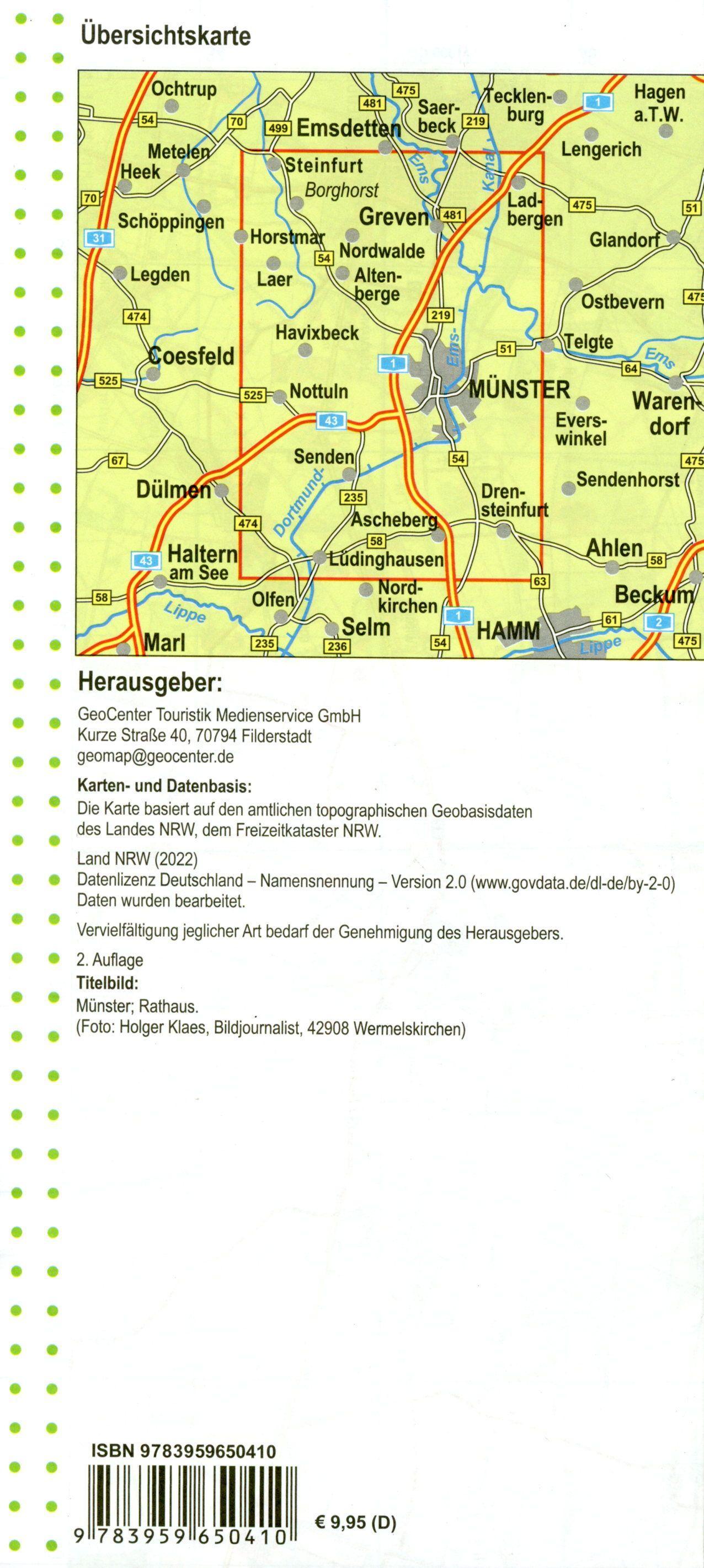 Beispielinhalt (Bild) Münster und Umgebung 1:35.000 Wanderkarte NRW