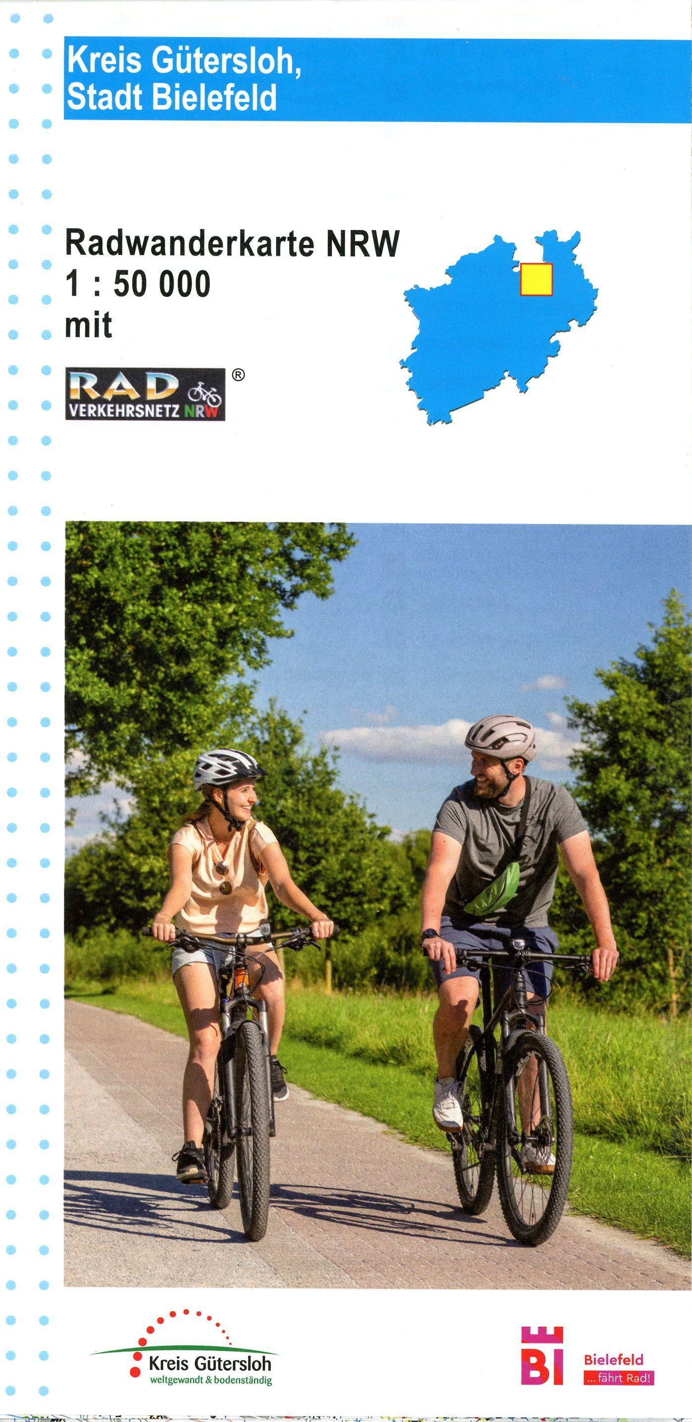 Vorderes Coverbild Kreis Gütersloh, Stadt Bielefeld Radwanderkarte mit Radverkehrsnetz NRW