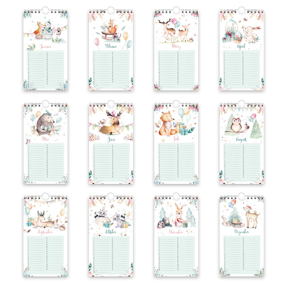 Beispielinhalt (Bild) Trötsch Geburtstagskalender Waldfreunde