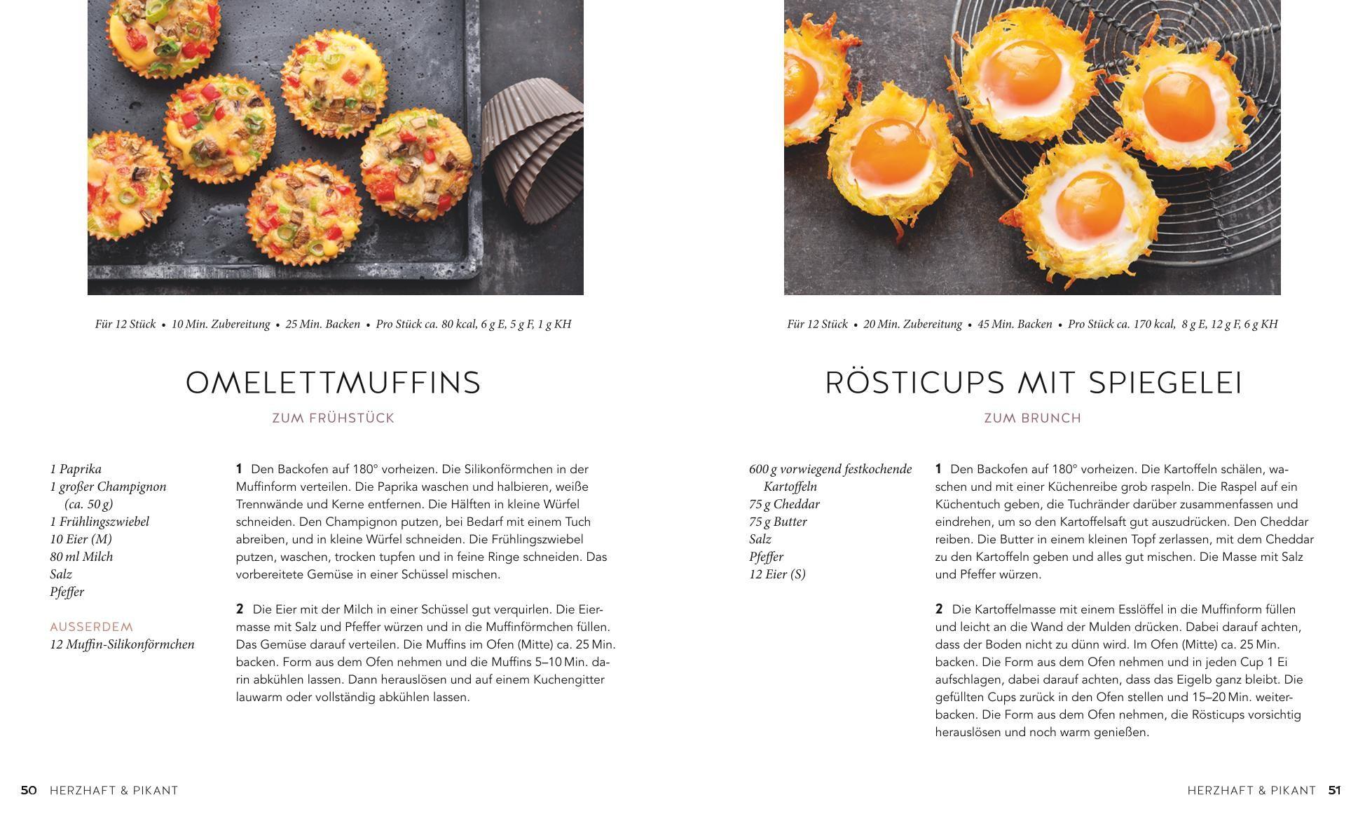 Beispielinhalt (Bild) 1 Muffinform - 50 Rezepte