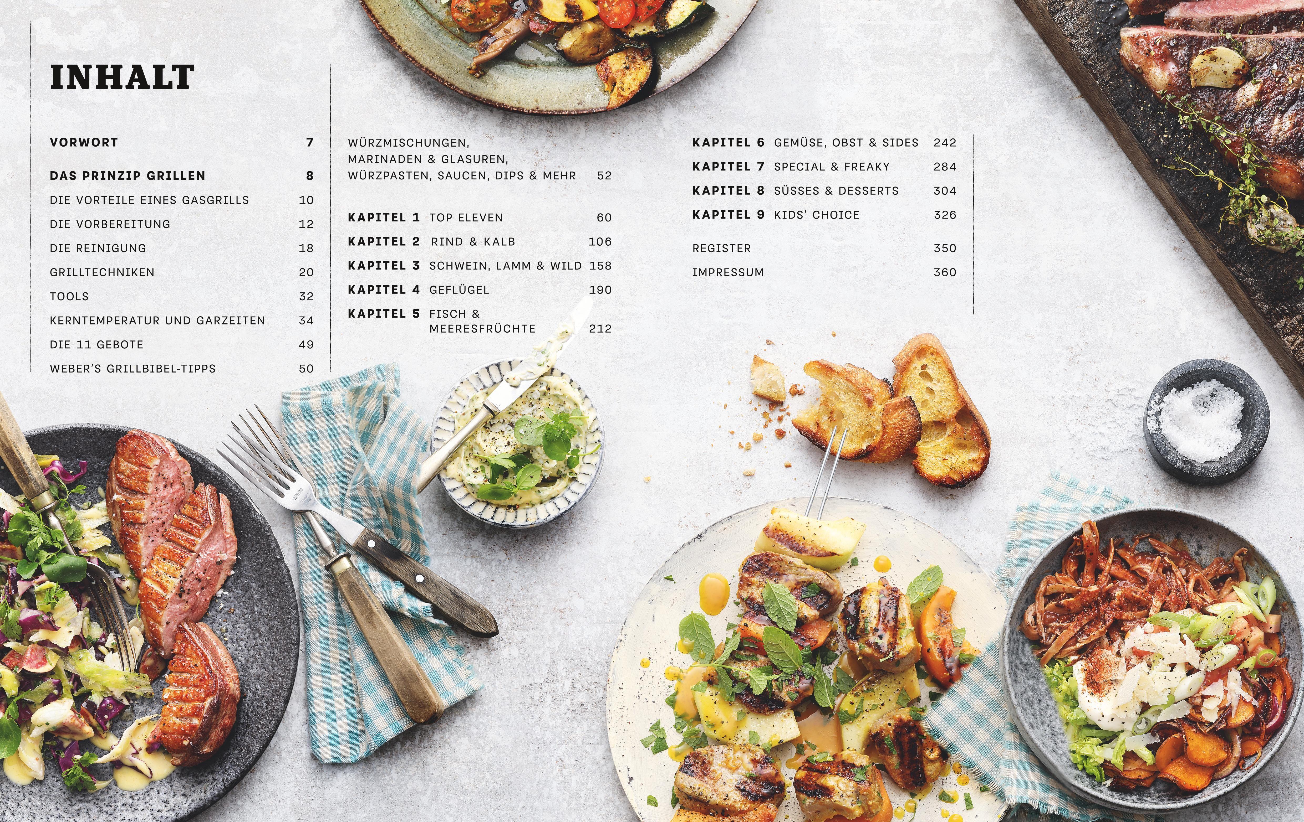 Beispielinhalt (Bild) Weber's Gasgrillbibel