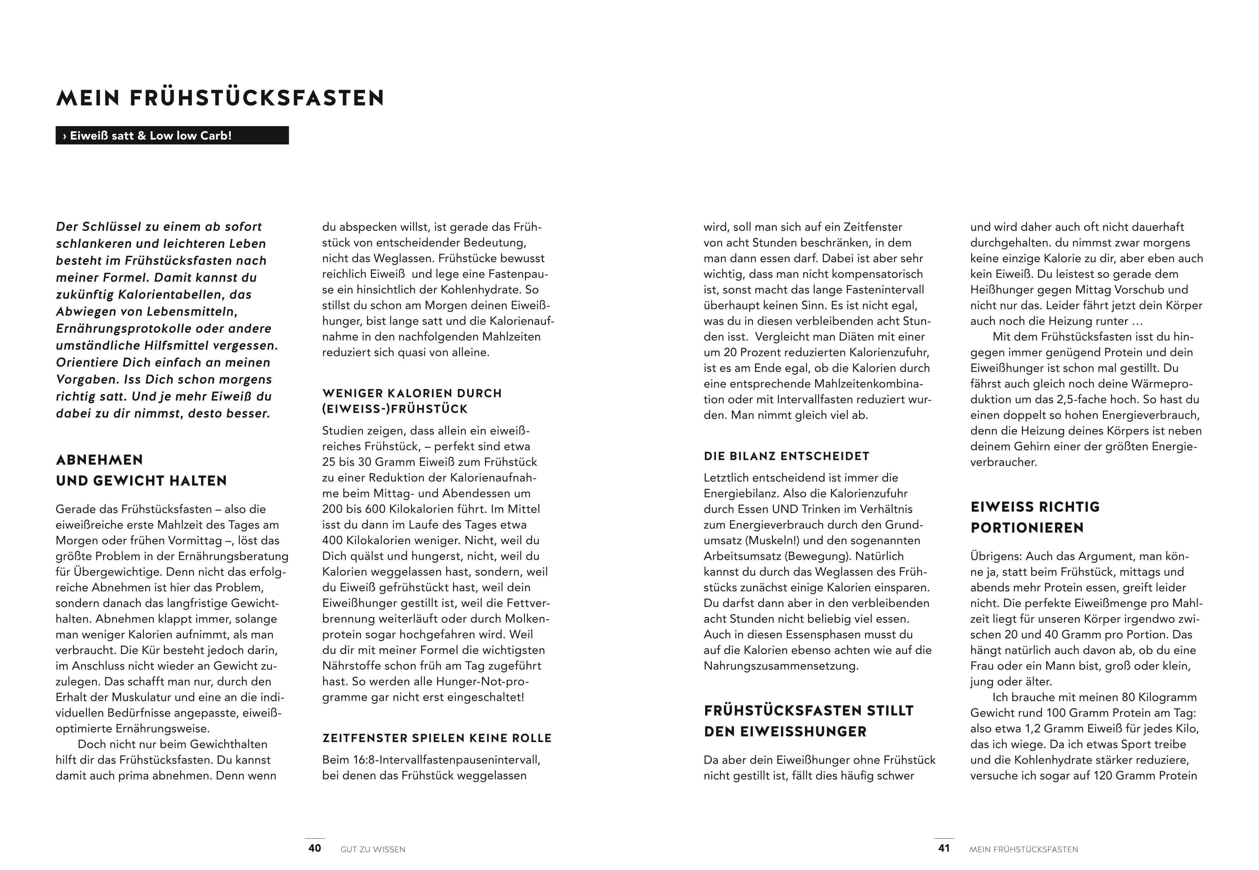 Beispielinhalt (Bild) Frühstücksfasten mit der Dr. Walle Formel