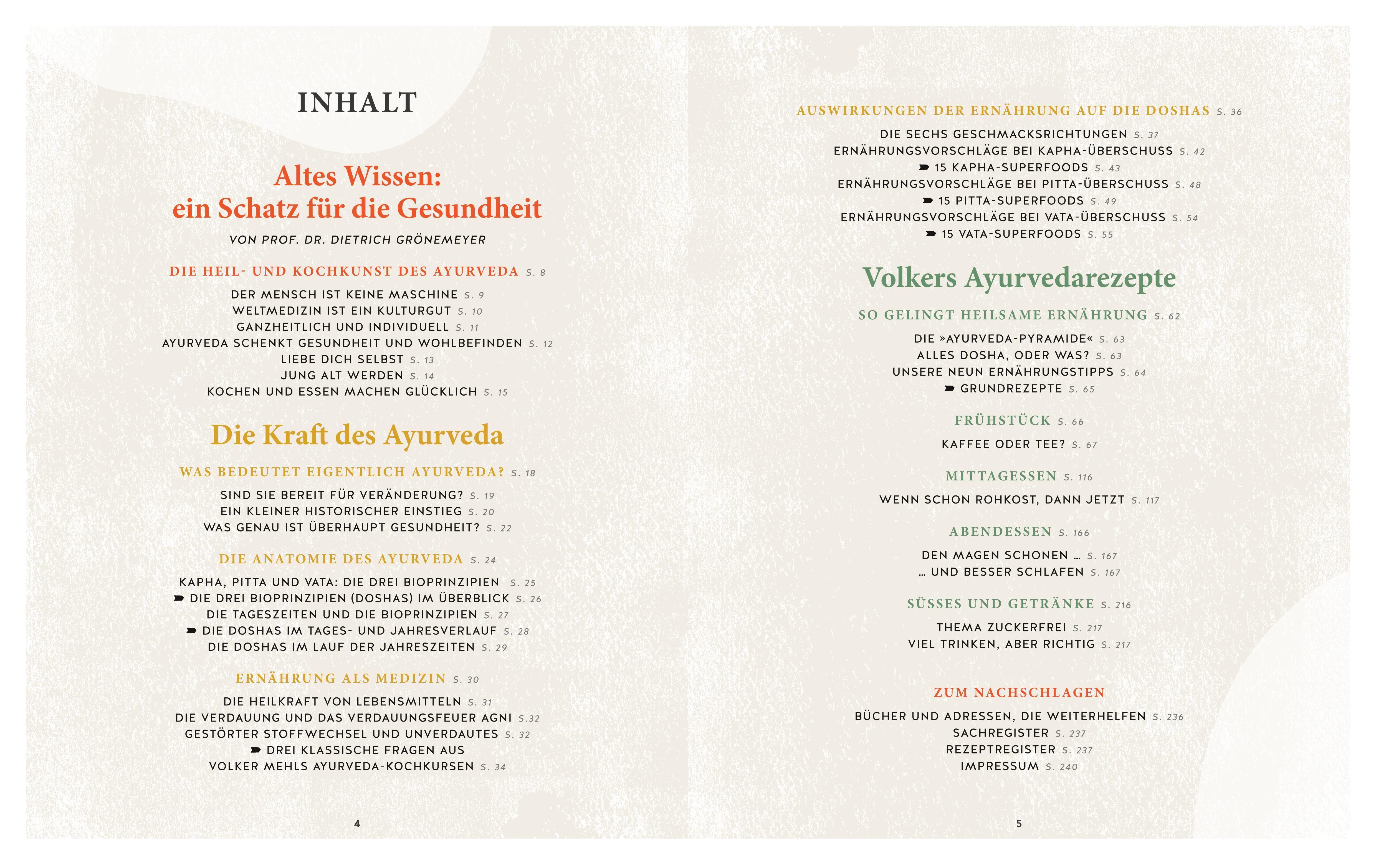 Beispielinhalt (Bild) Heilsam kochen mit Ayurveda