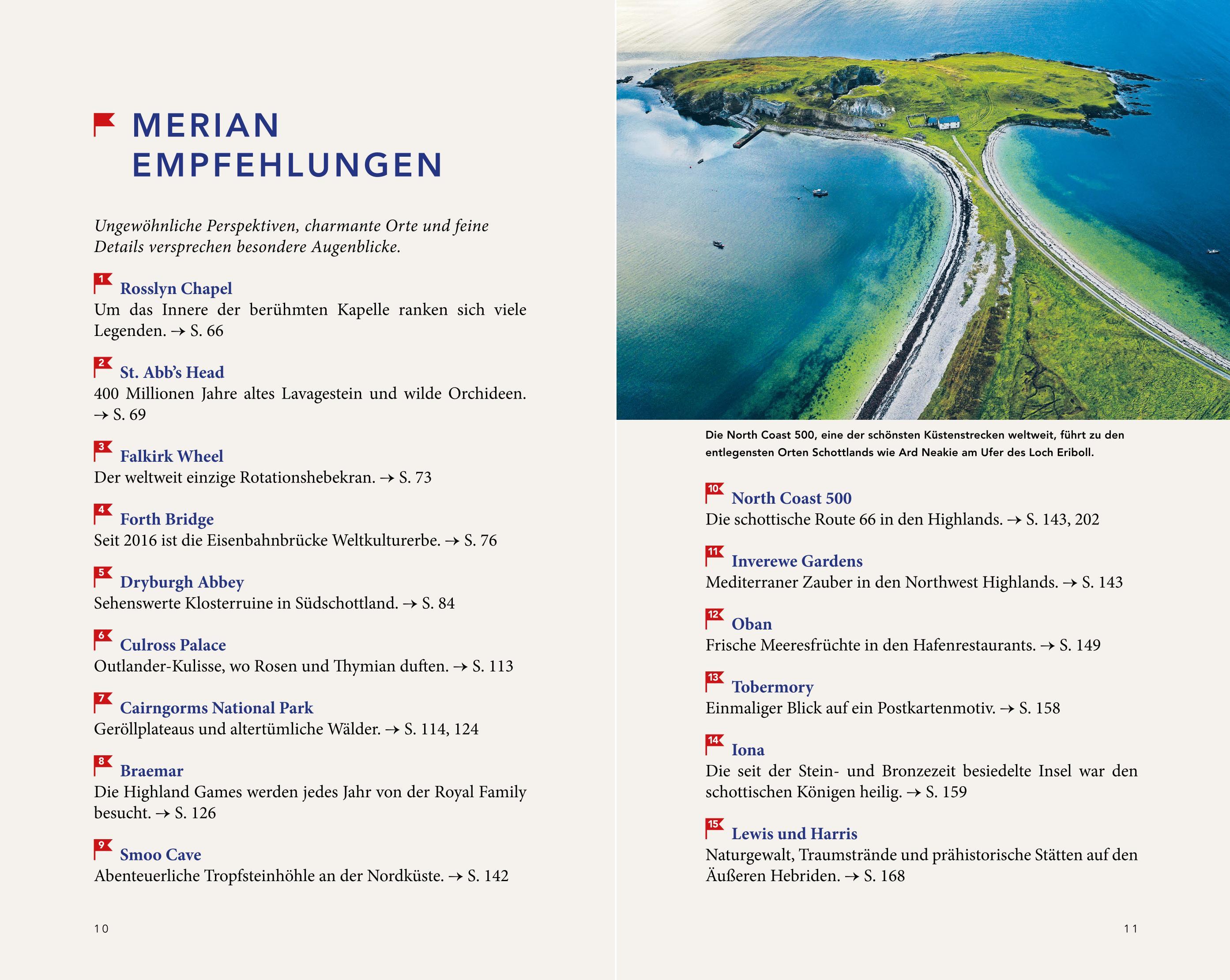 Beispielinhalt (Bild) MERIAN Reiseführer Schottland