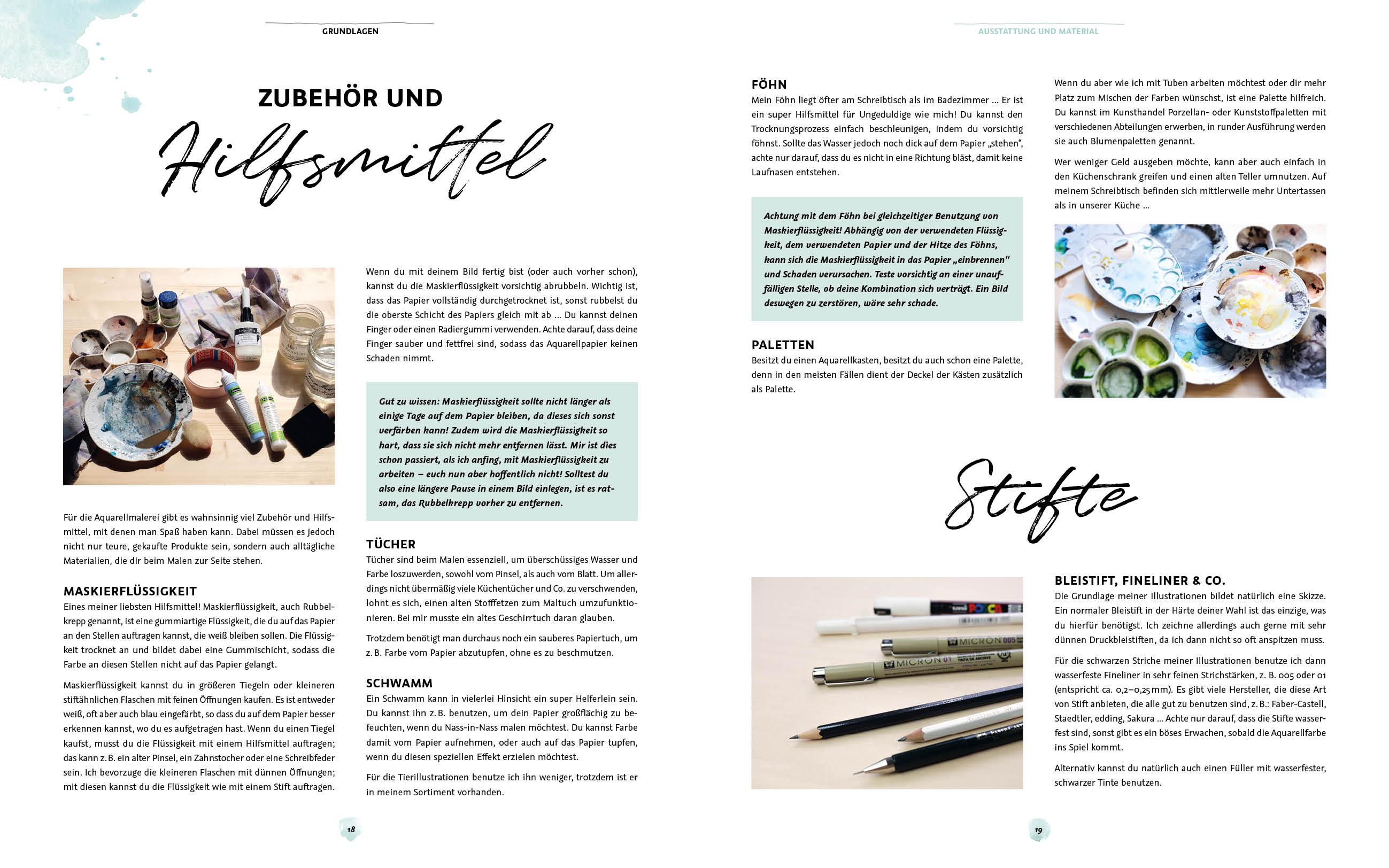 Beispielinhalt (Bild) Die Kunst der Aquarellmalerei - Tiere: alle Watercolor-Grundlagen, Techniken und Motive Step by Step