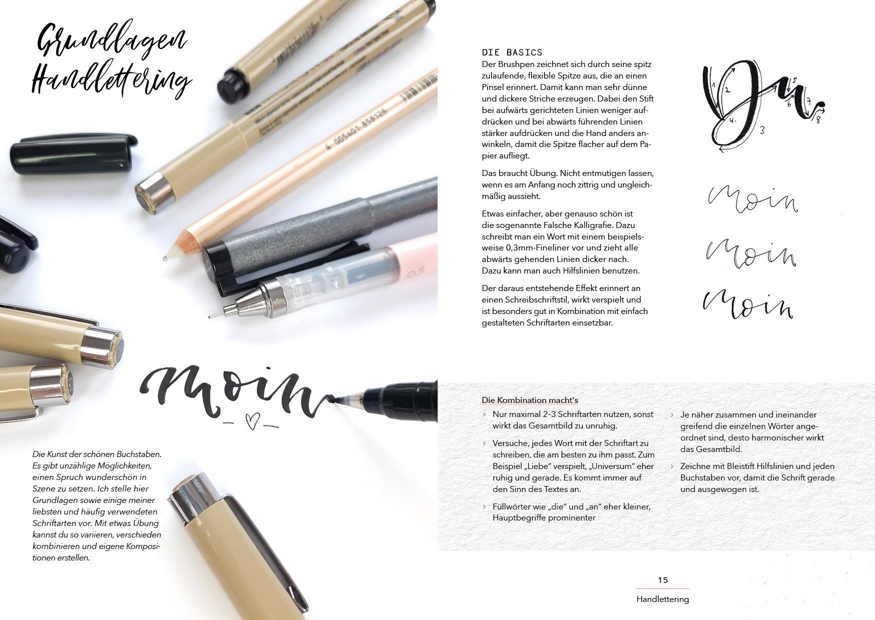 Beispielinhalt (Bild) Spruch-Manufaktur - Sprüche für alle Anlässe mit Handlettering und Watercolor gestalten