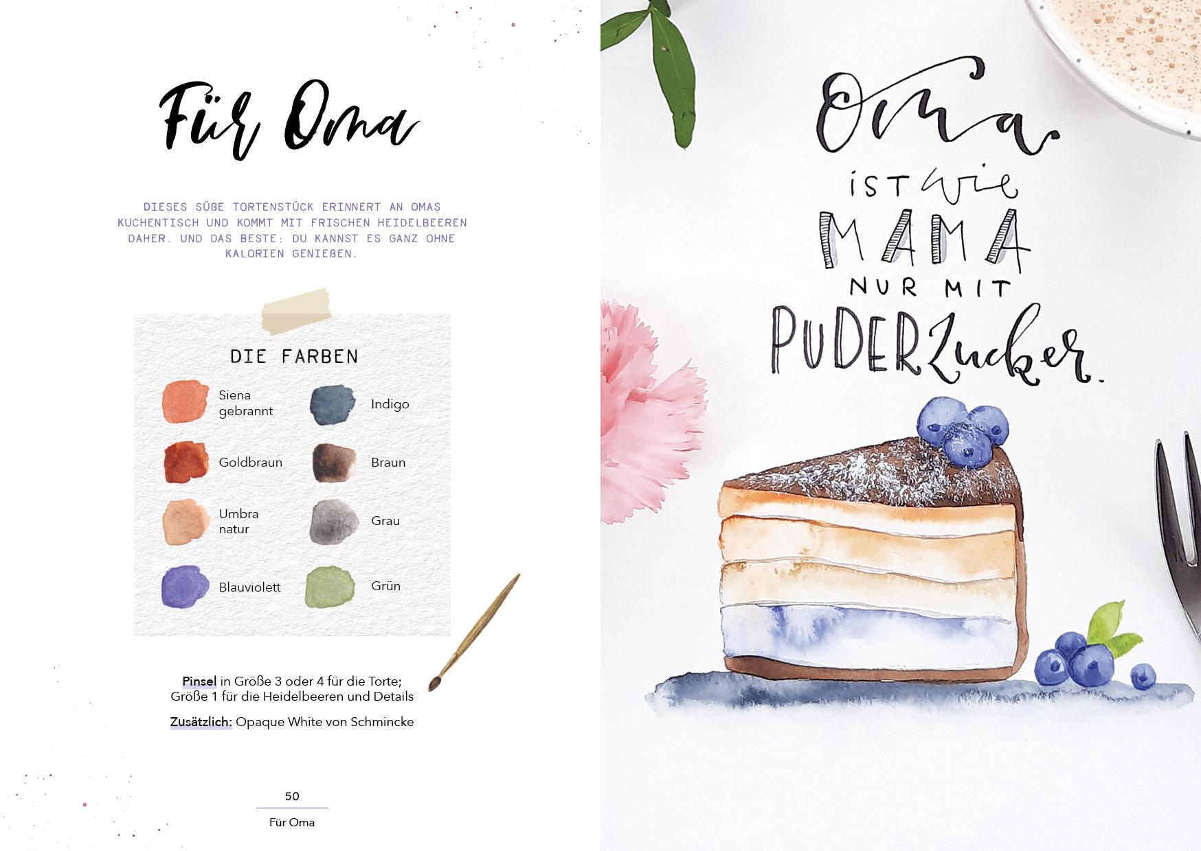Beispielinhalt (Bild) Spruch-Manufaktur - Sprüche für alle Anlässe mit Handlettering und Watercolor gestalten