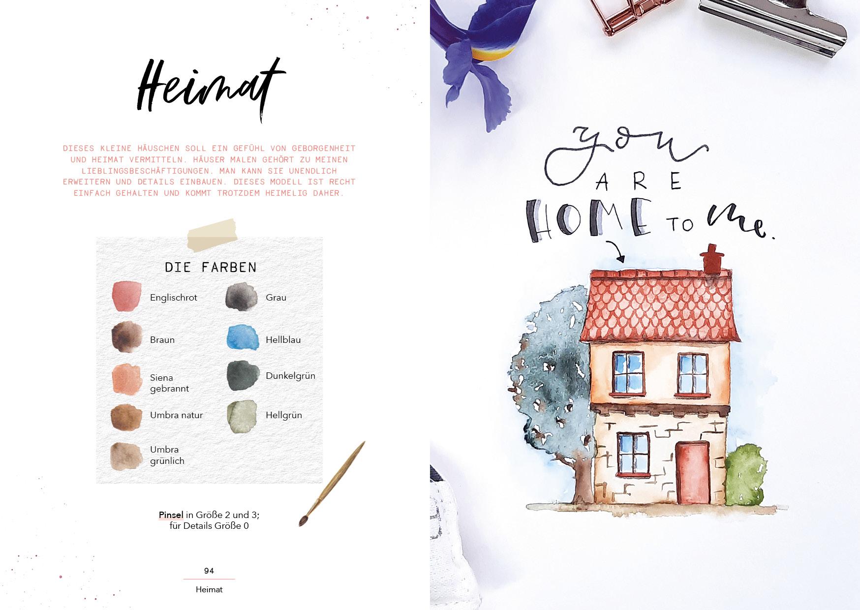 Beispielinhalt (Bild) Spruch-Manufaktur - Sprüche für alle Anlässe mit Handlettering und Watercolor gestalten