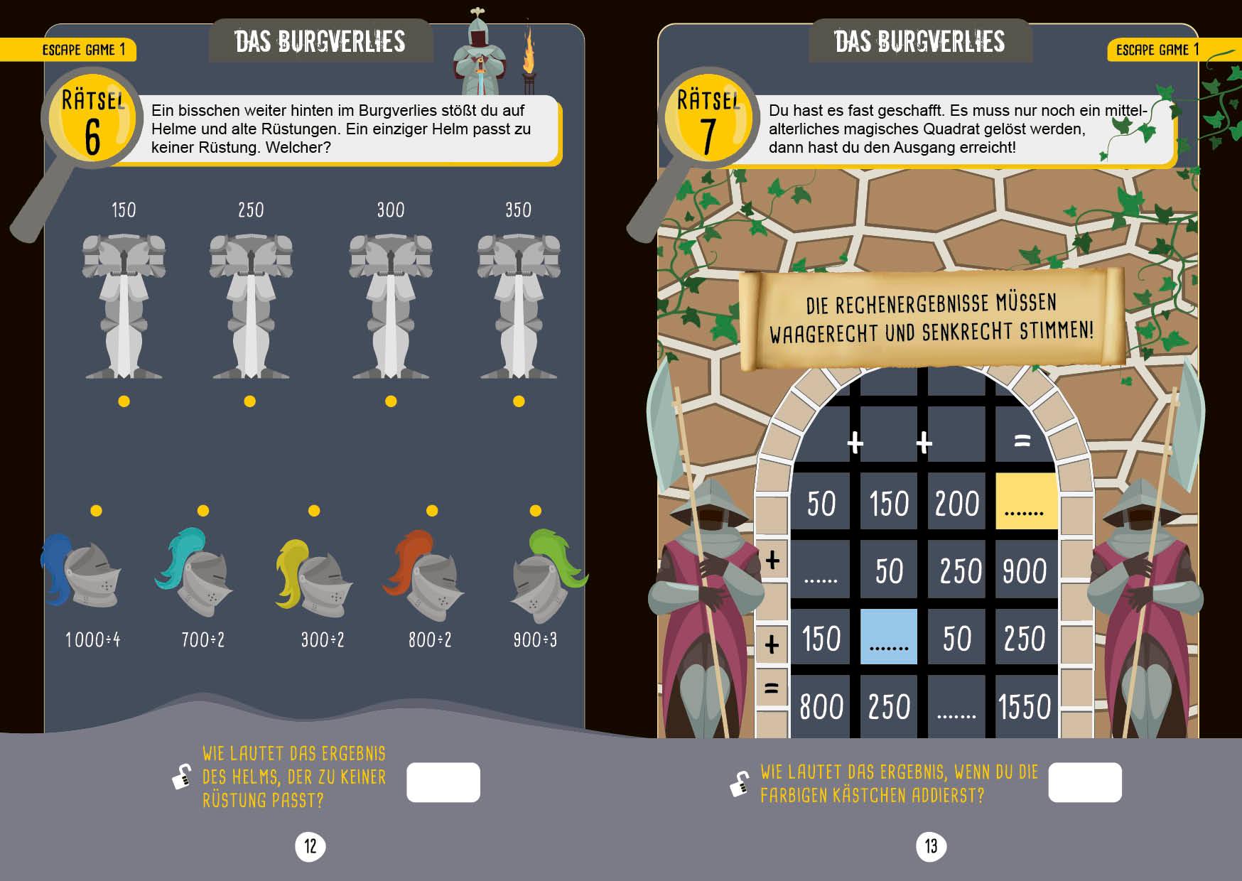 Beispielinhalt (Bild) Escape Games Level 1 (rot) - Löse die Rätsel! - 10 Escape Games ab der 4. Klasse