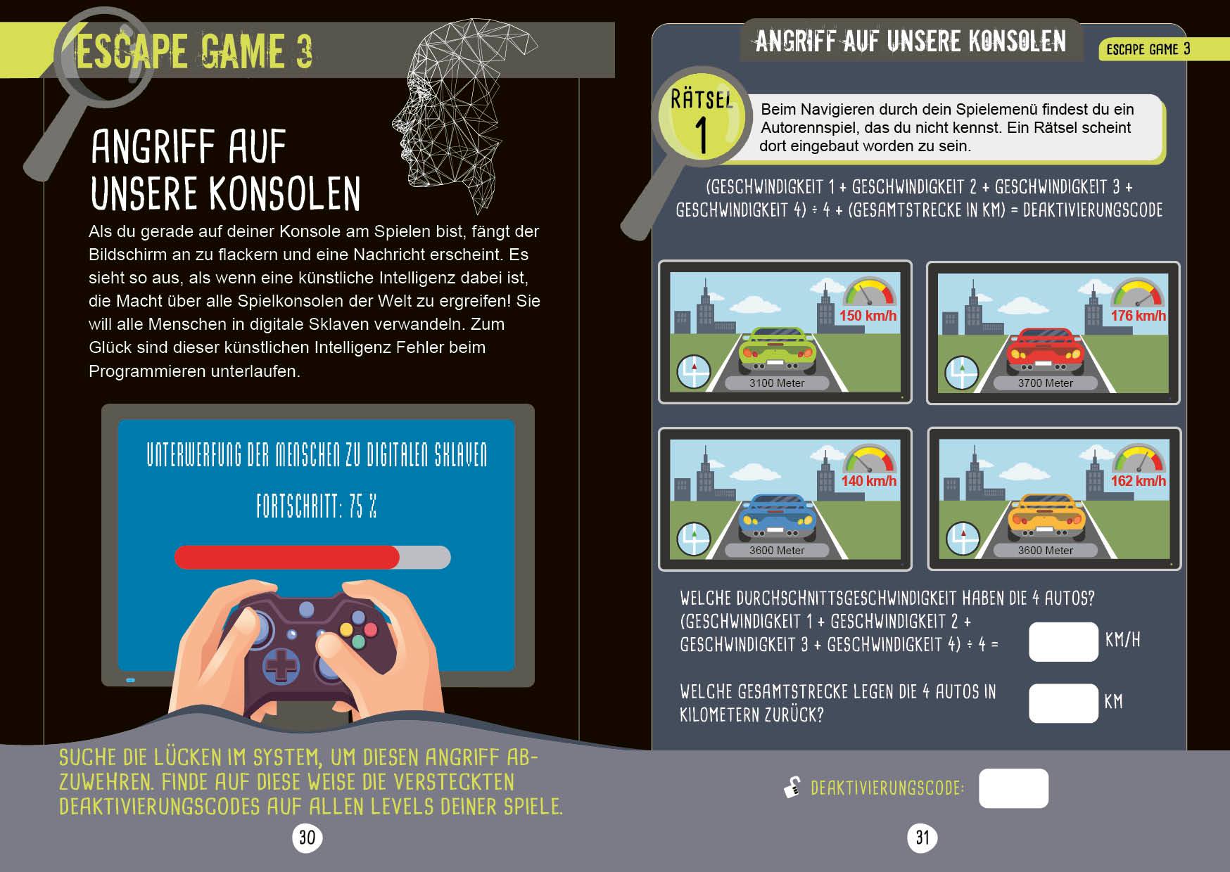 Beispielinhalt (Bild) Escape Games Level 1 (rot) - Löse die Rätsel! - 10 Escape Games ab der 4. Klasse