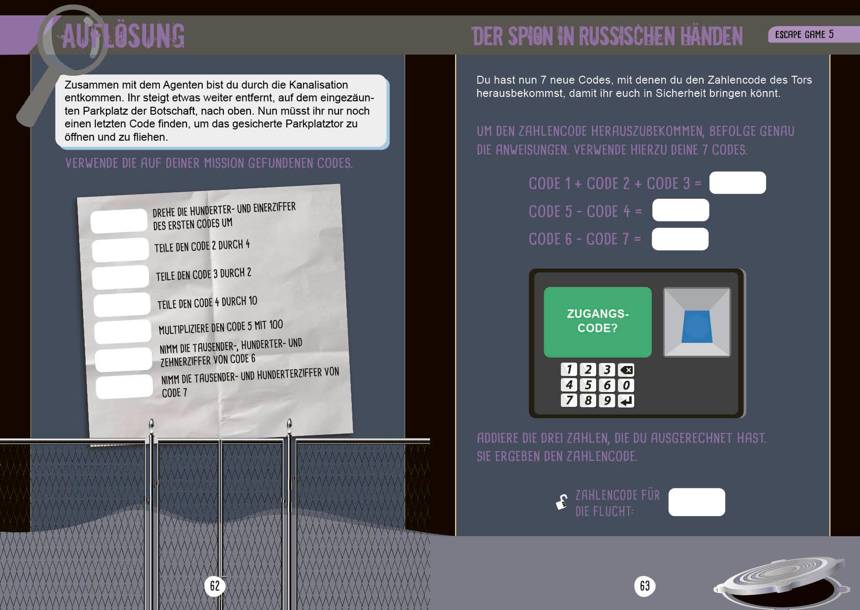 Beispielinhalt (Bild) Escape Games Level 1 (rot) - Löse die Rätsel! - 10 Escape Games ab der 4. Klasse