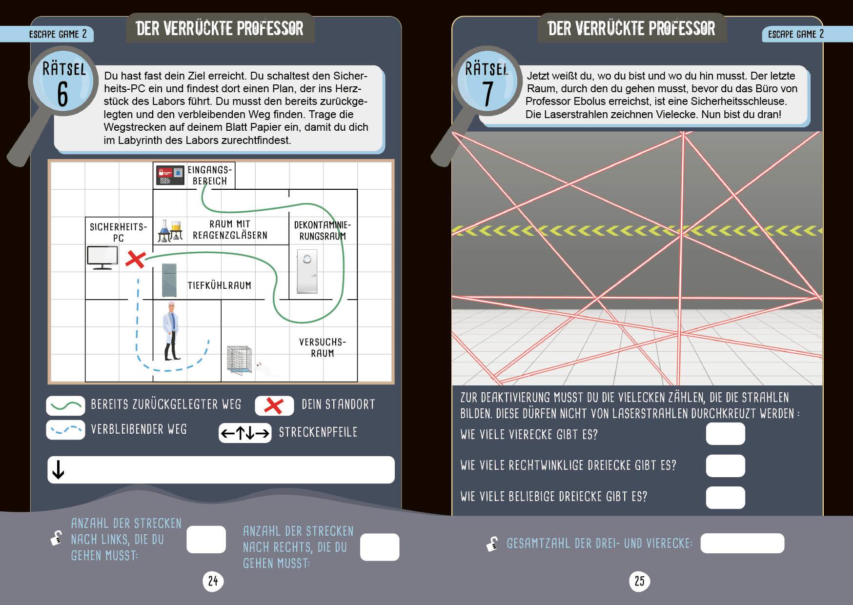 Beispielinhalt (Bild) Escape Games Level 1 (rot) - Löse die Rätsel! - 10 Escape Games ab der 4. Klasse