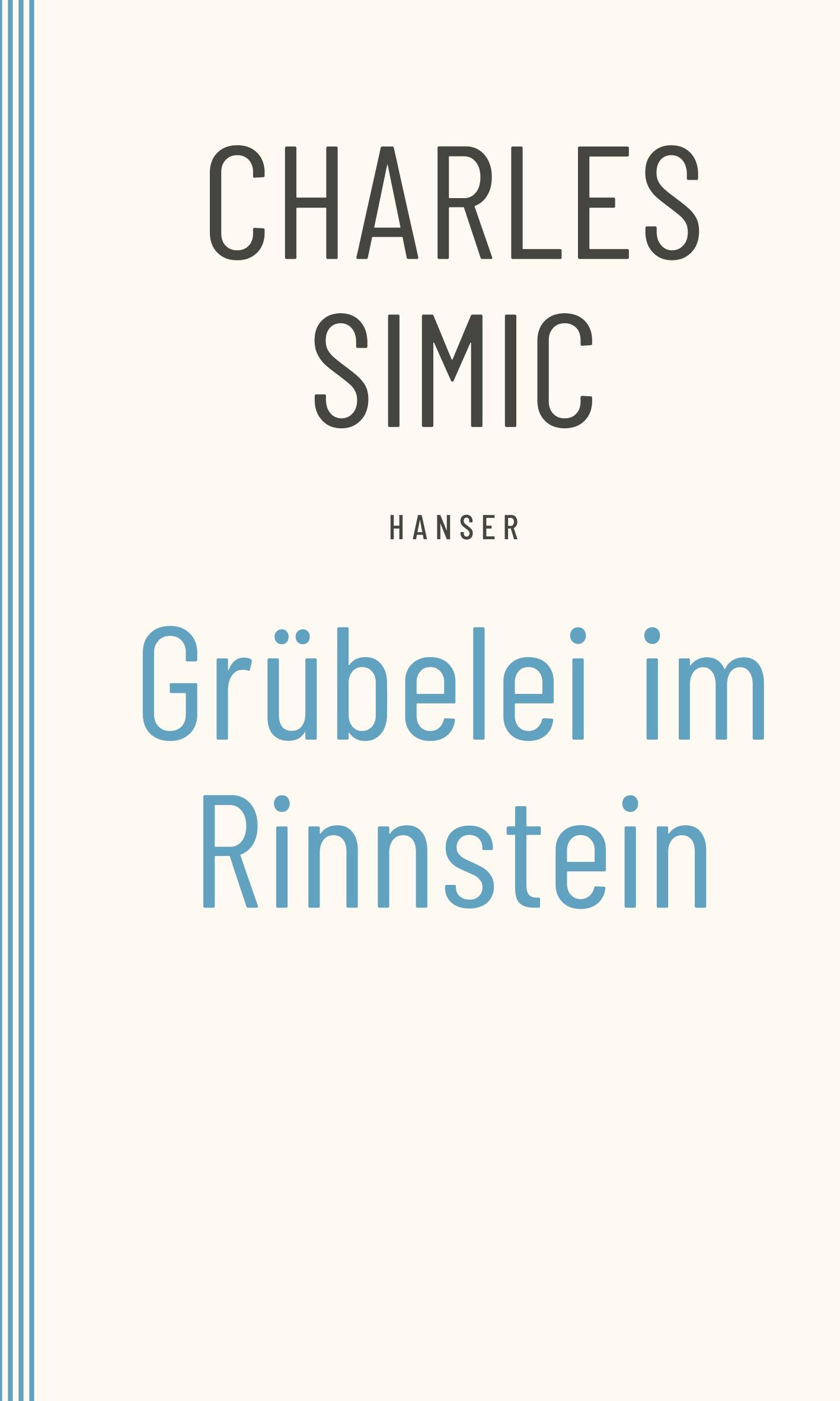 Vorderes Coverbild Grübelei im Rinnstein