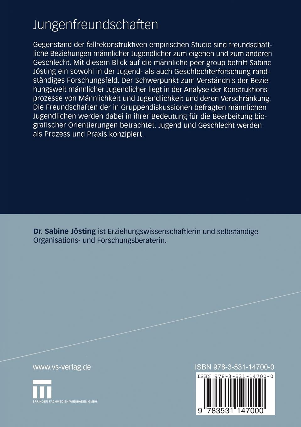 Rückseitencover Jungenfreundschaften