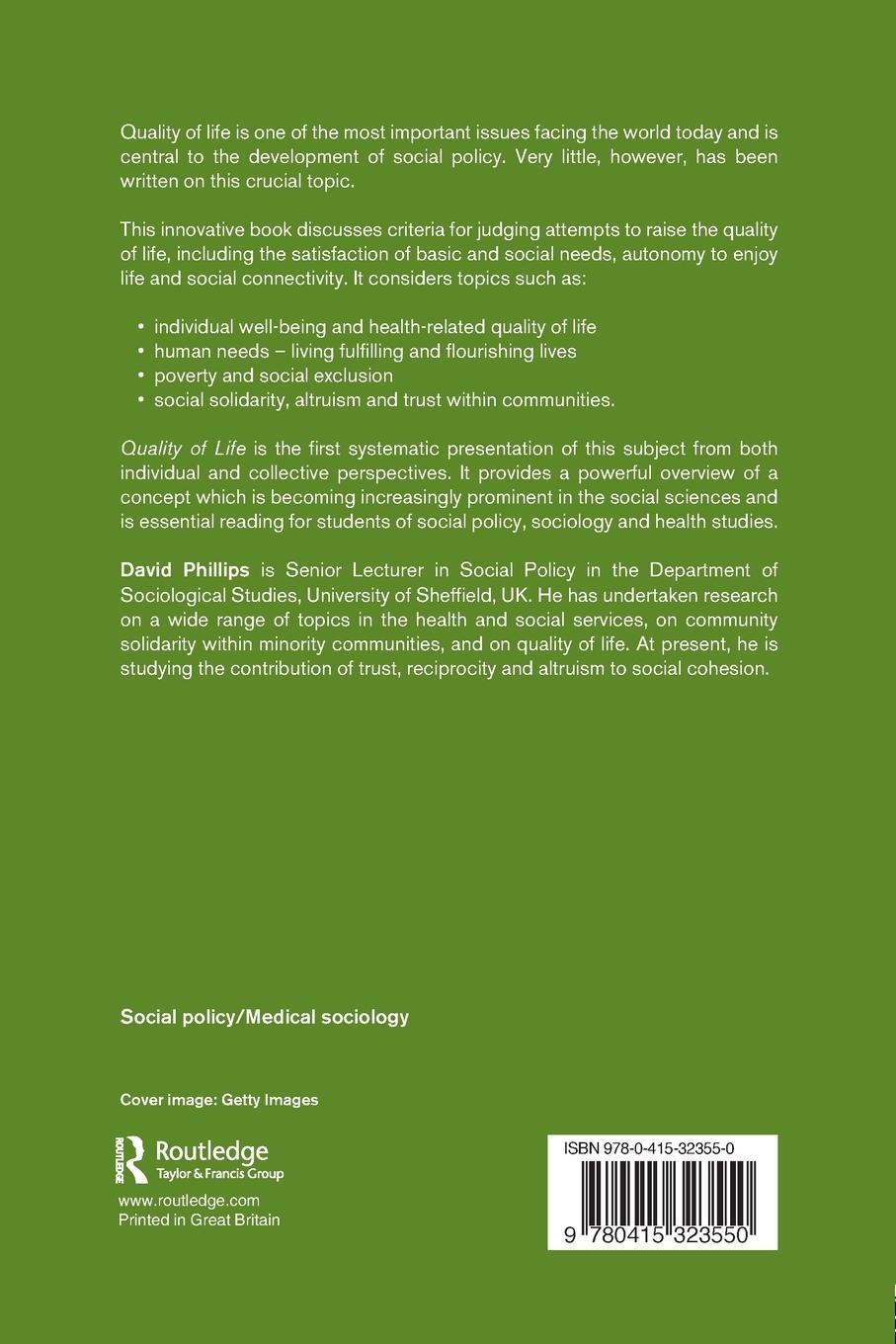 Rückseitencover Quality of Life