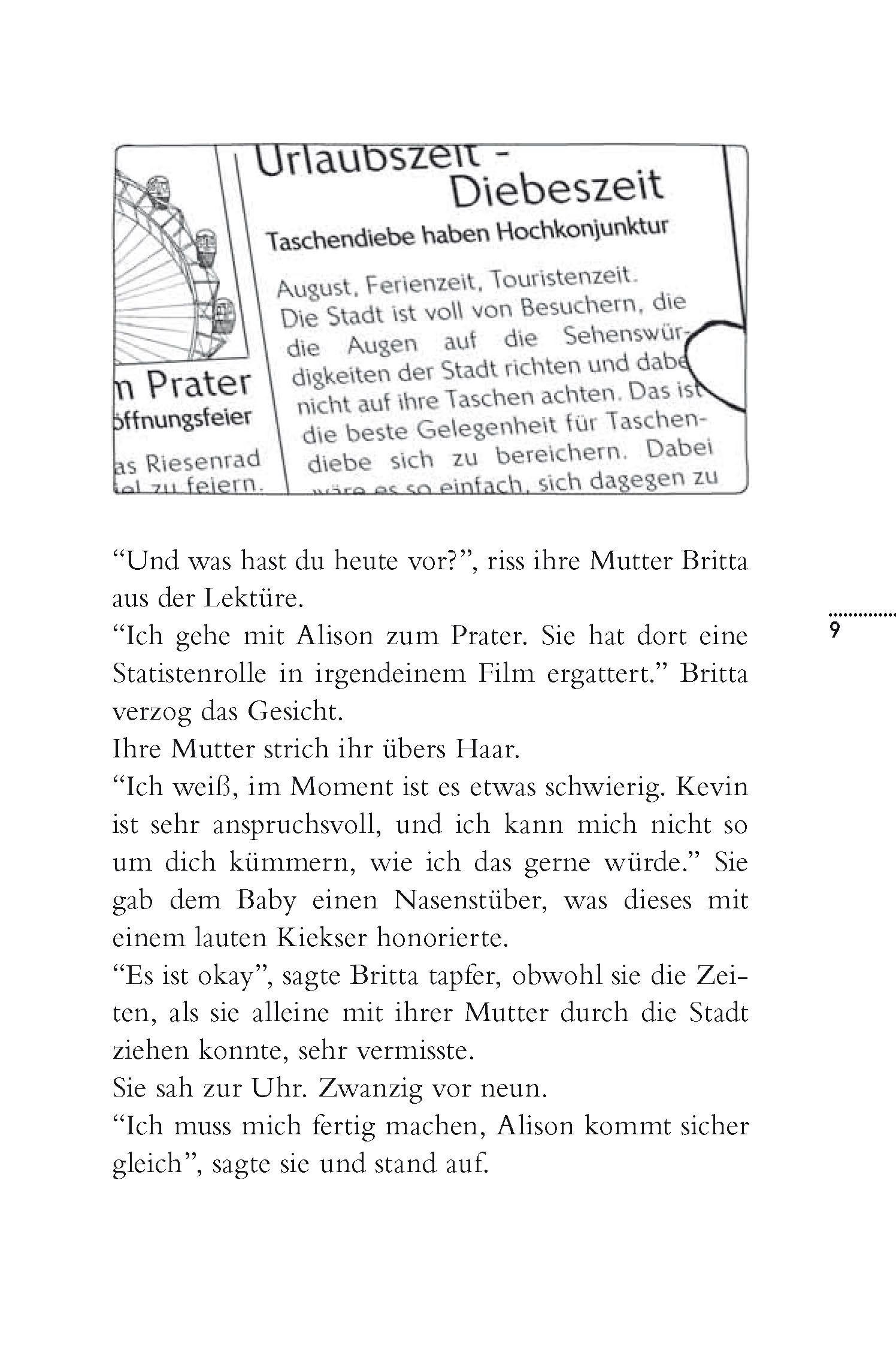 Beispielinhalt (Bild) Langenscheidt Krimis für Kids - Beware of Pickpockets! - Vorsicht Taschendiebe!