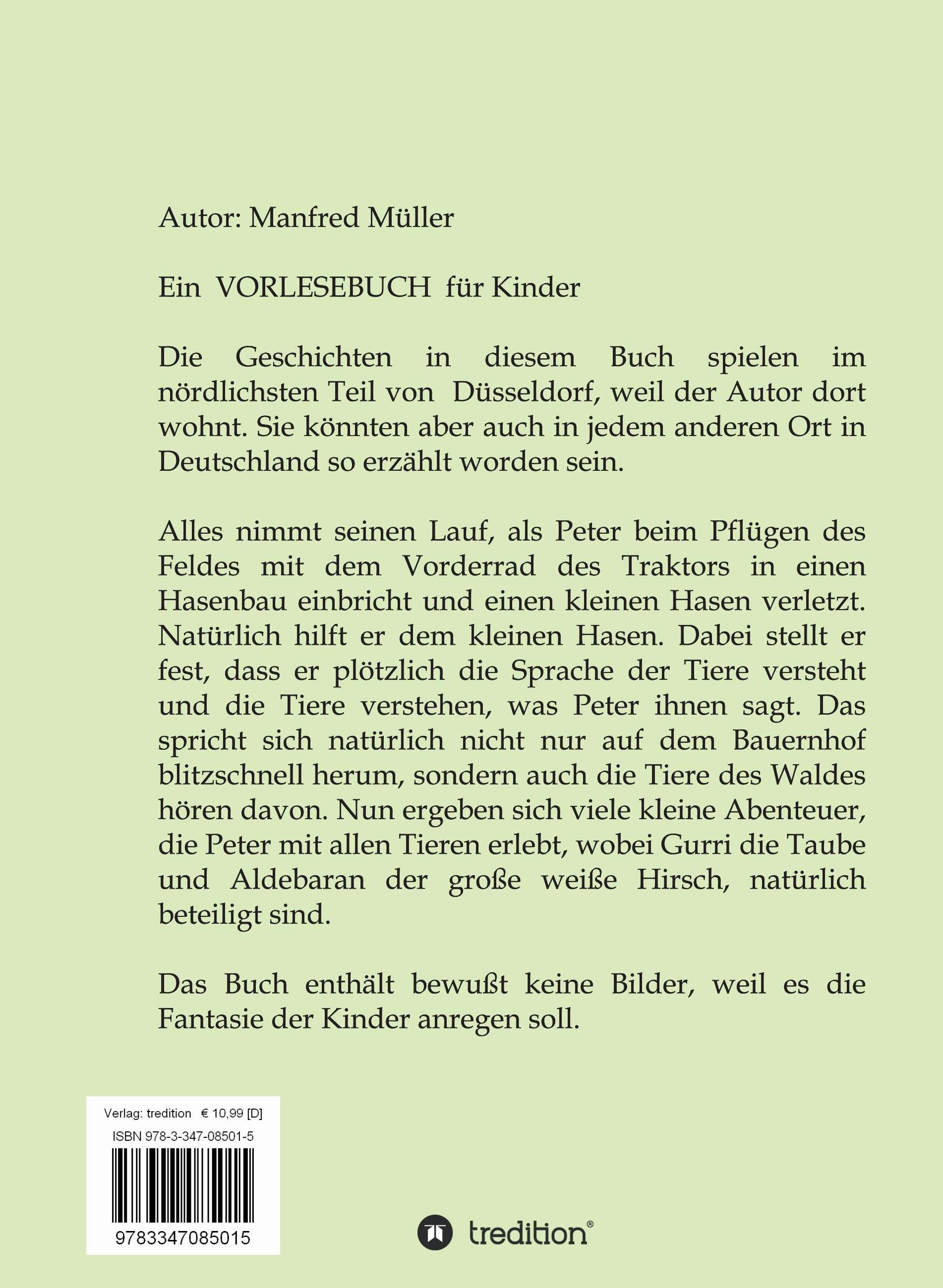 Rückseitencover Das Vorlesebuch von Peter und den Tieren