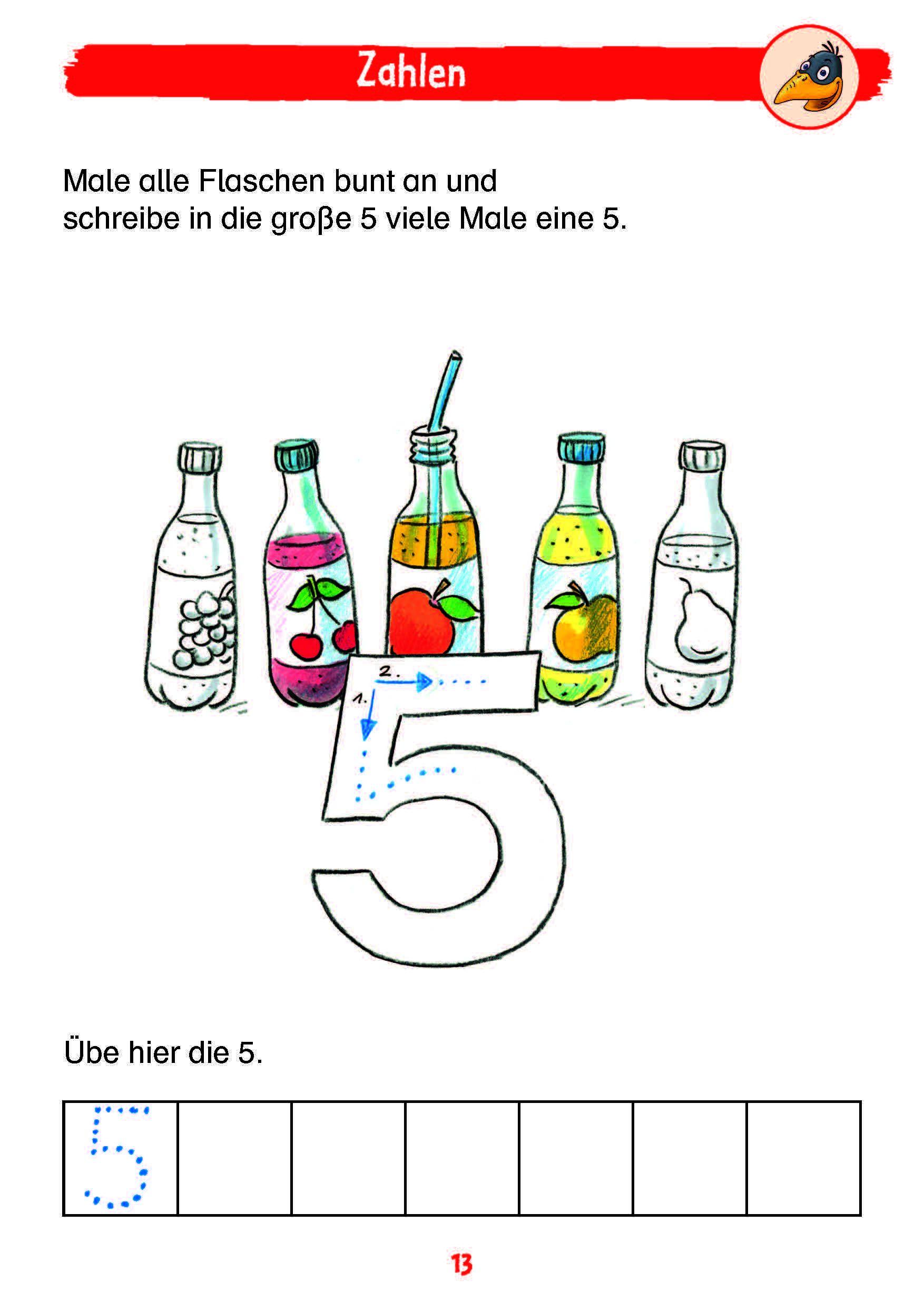 Beispielinhalt (Bild) Mein Matheblock mit Rabe Linus - 1. Klasse