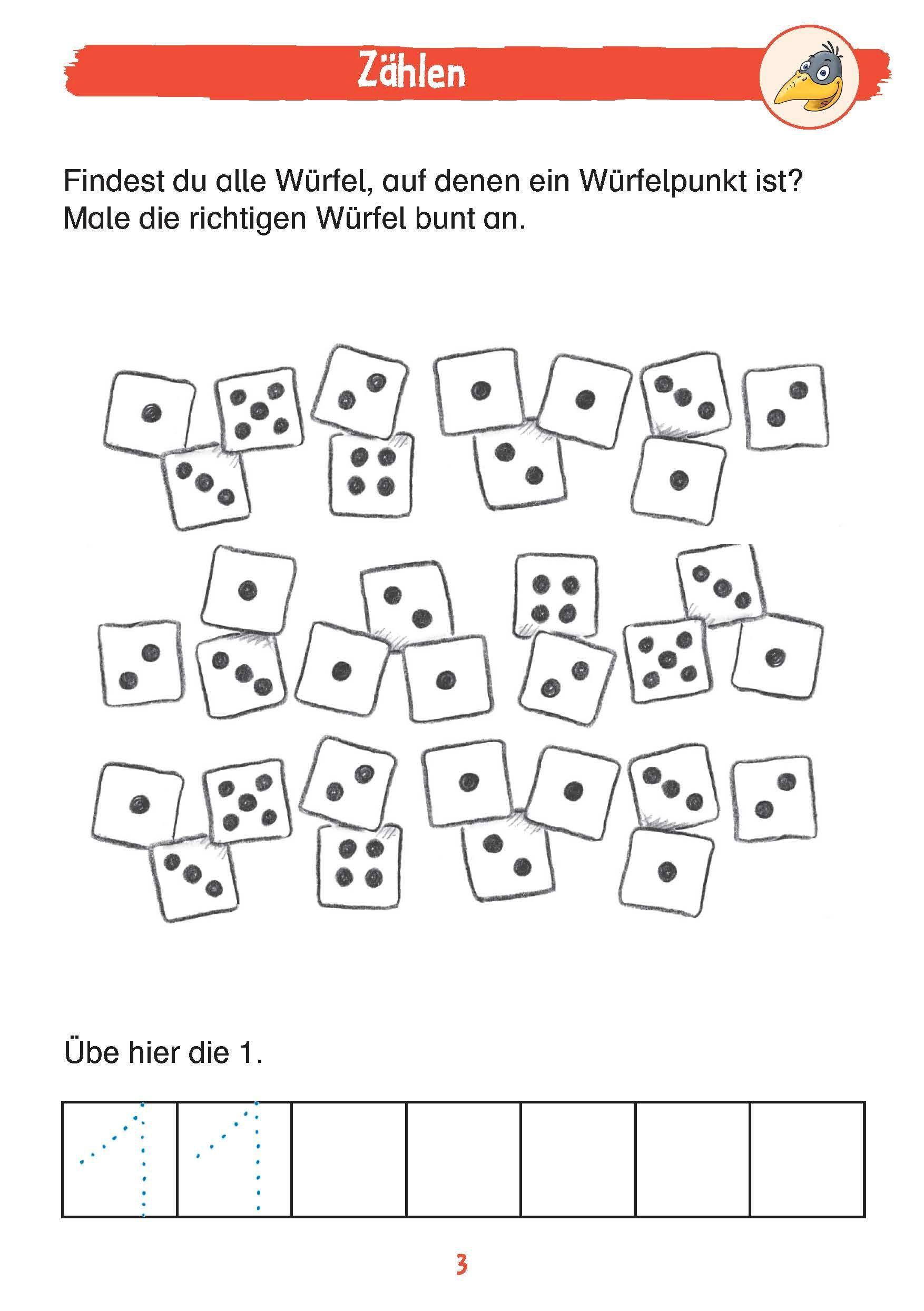 Beispielinhalt (Bild) Mein Matheblock mit Rabe Linus - 1. Klasse