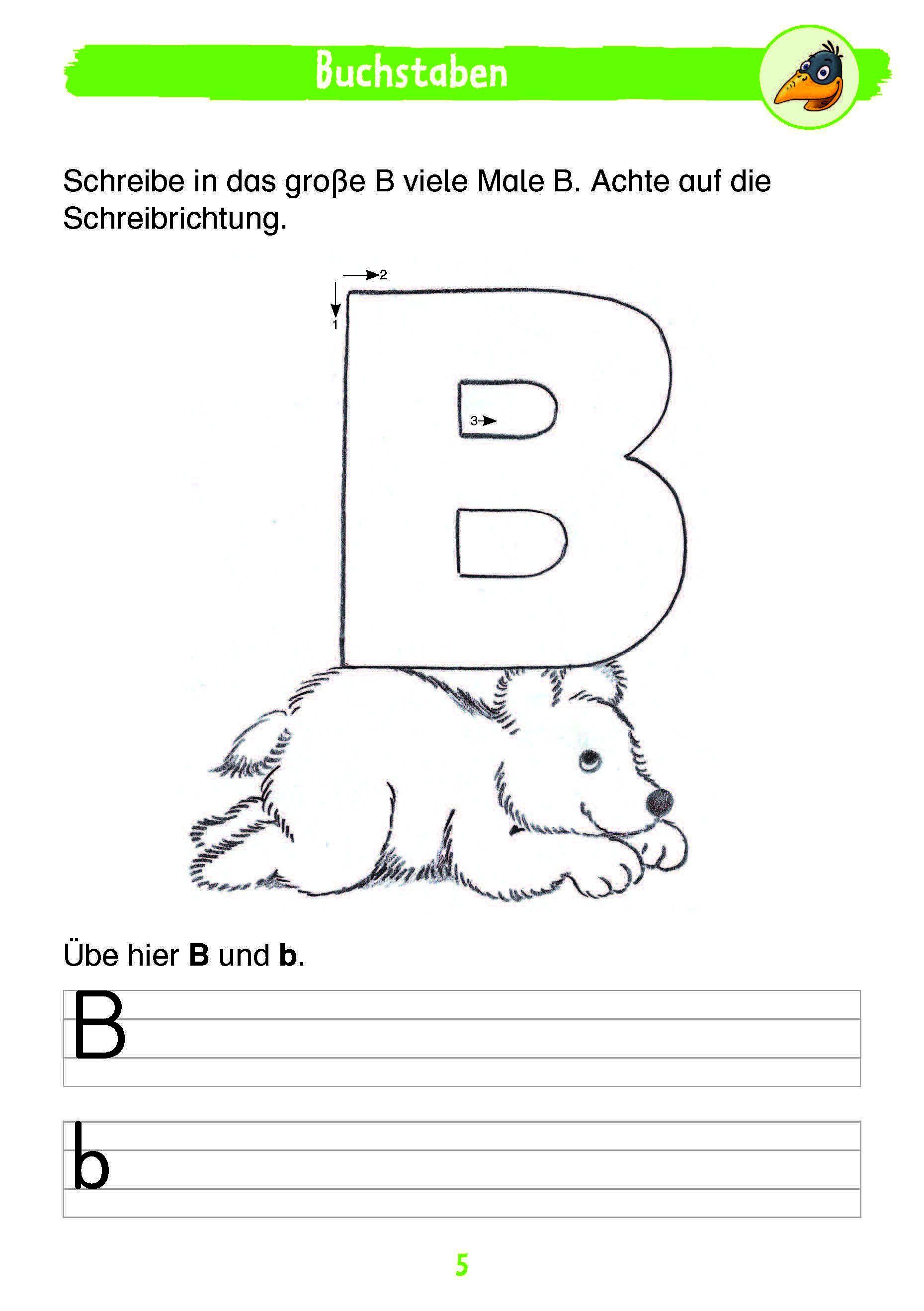 Beispielinhalt (Bild) Mein Deutschblock mit Rabe Linus - 1. Klasse
