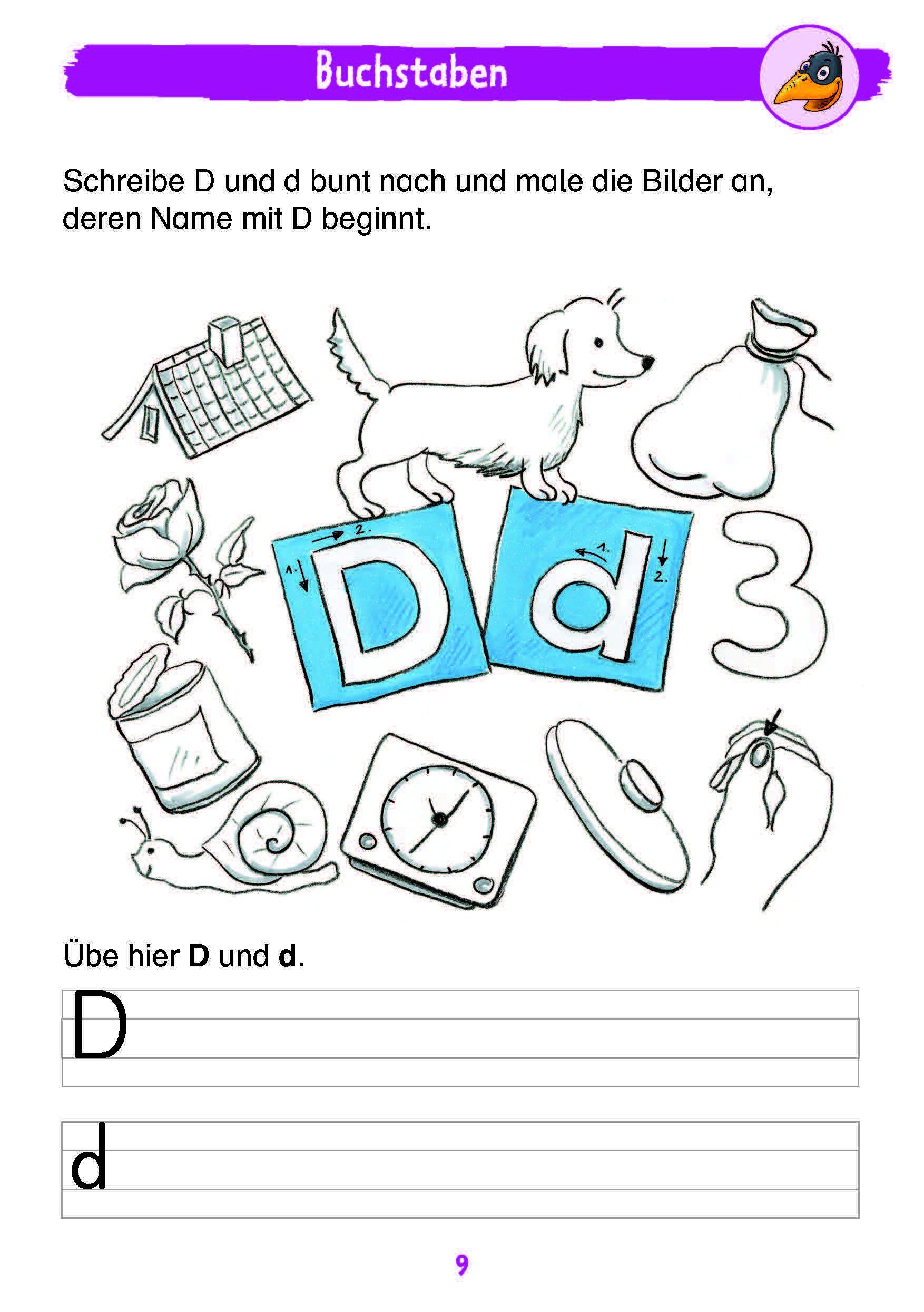 Beispielinhalt (Bild) Mein Deutschblock mit Rabe Linus - 1. Klasse