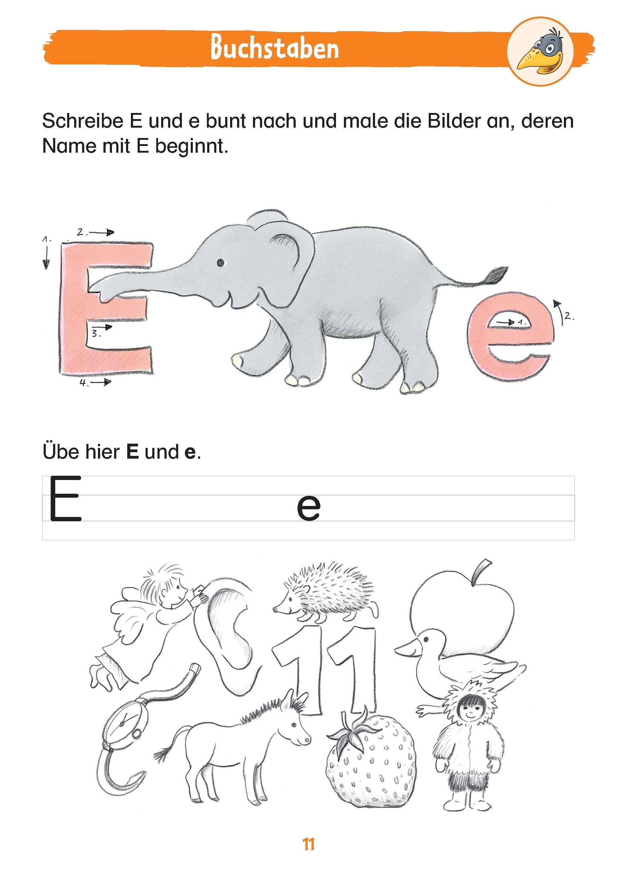 Beispielinhalt (Bild) Mein Deutschblock mit Rabe Linus - 1. Klasse